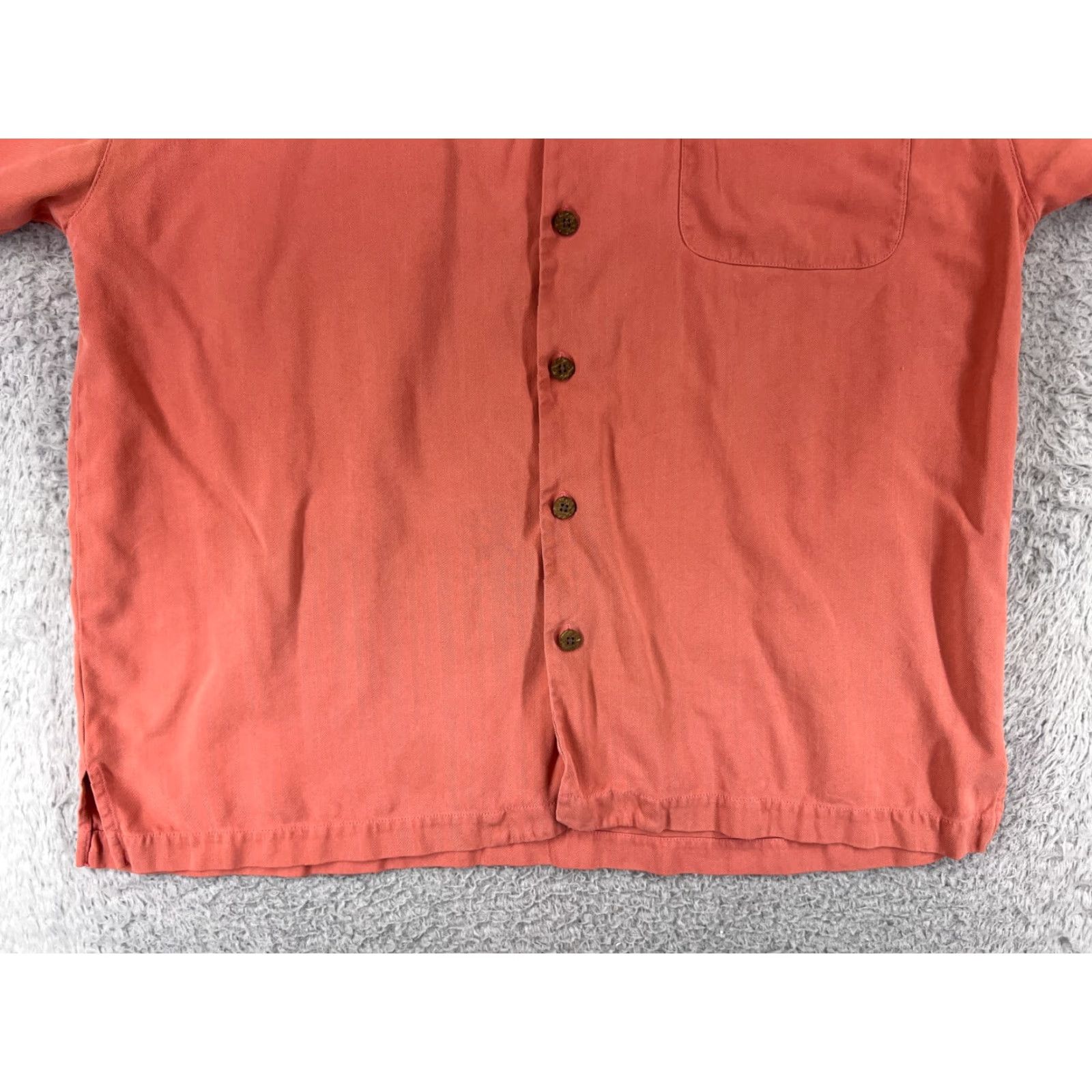 Tommy Bahama Tommy Bahama Shirt Men Large Pink Herringbone Button Up 100% Silk Hawaiian Beach Size US L / EU 52-54 / 3 - 7 Thumbnail