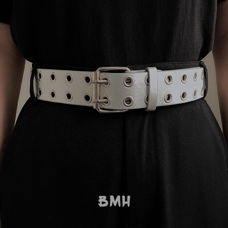 Designer New Trend Vintage Belt Riveted Belts Menswear Accessories Size ONE SIZE - 2 Thumbnail