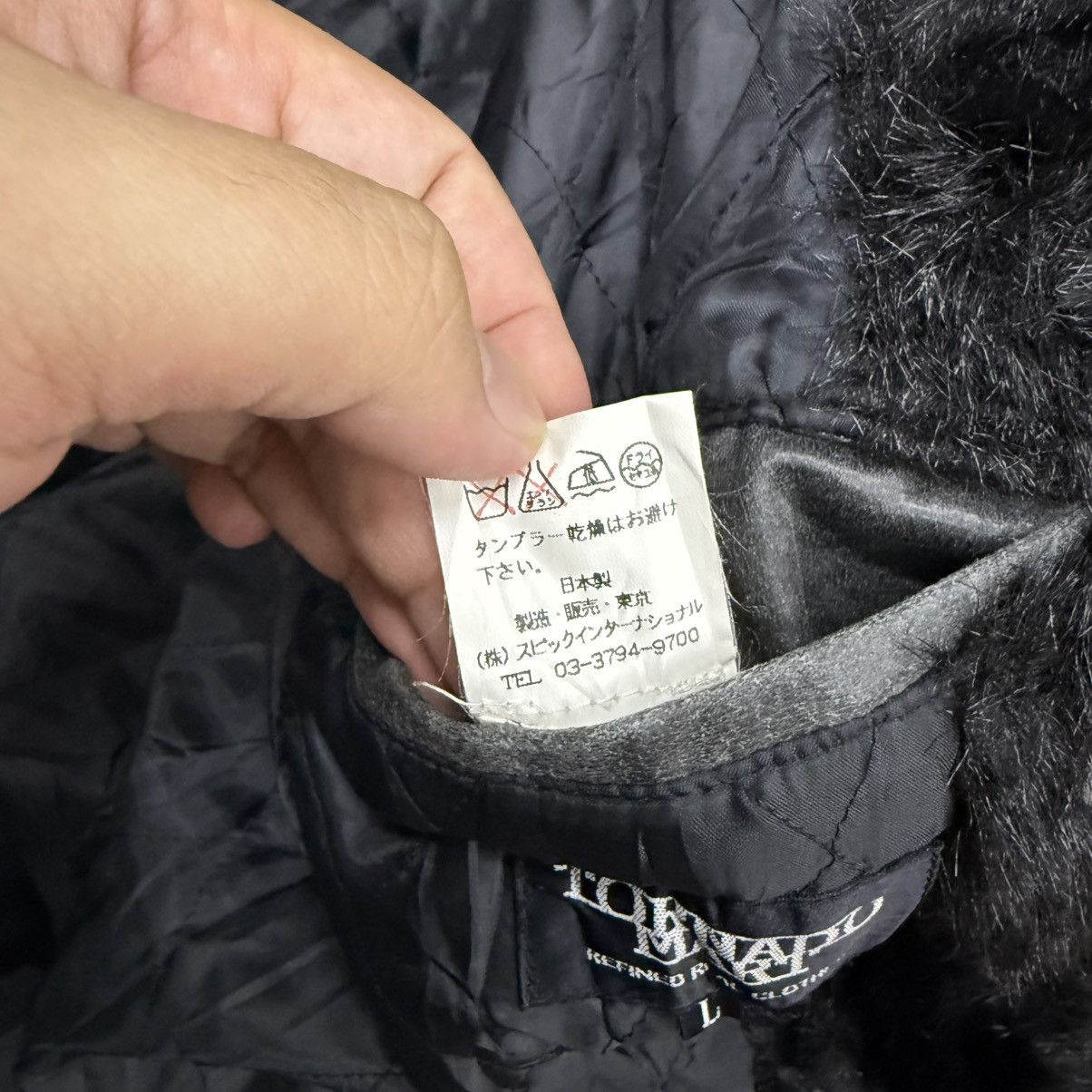 Tornado Mart 2000s Tornado Mart Shearling Fur Waxed Midi Coat Punk Size US L / EU 52-54 / 3 - 11 Thumbnail