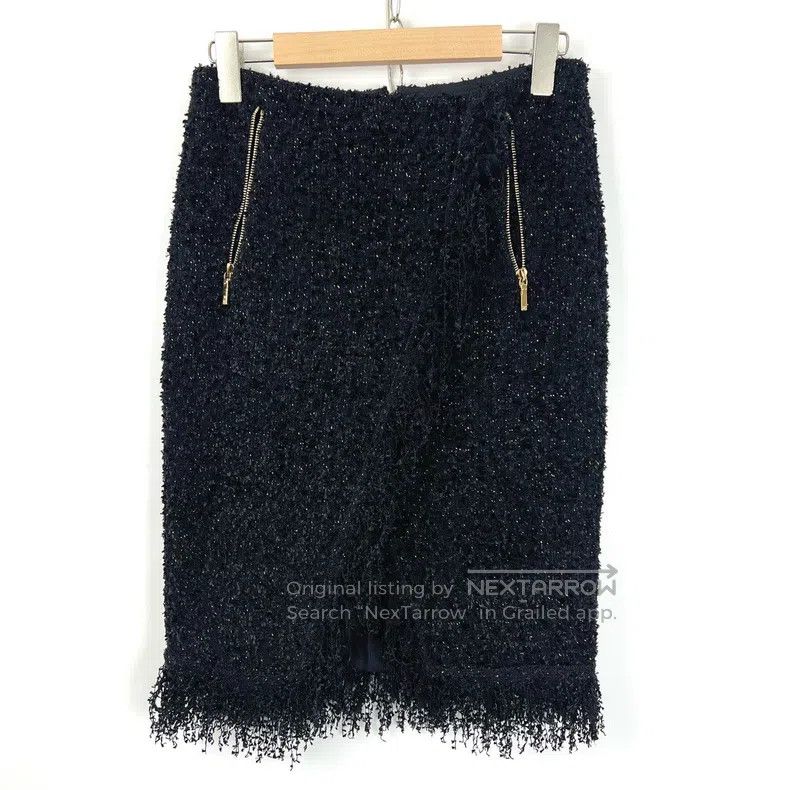 Chanel Chanel Tweed twed tassel design skirt Size 24" / US 00 / IT 34 - 1 Thumbnail