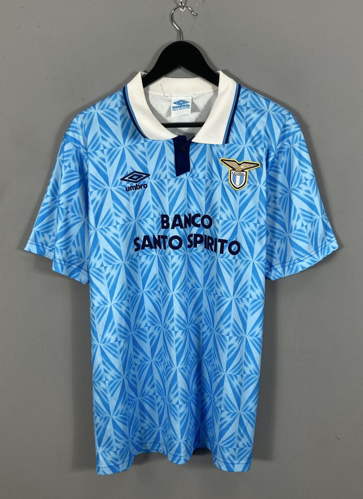 Umbro Gascoigne #10 Lazio 1991/92 Home Soccer Jersey Size US L / EU 52-54 / 3 - 1 Thumbnail