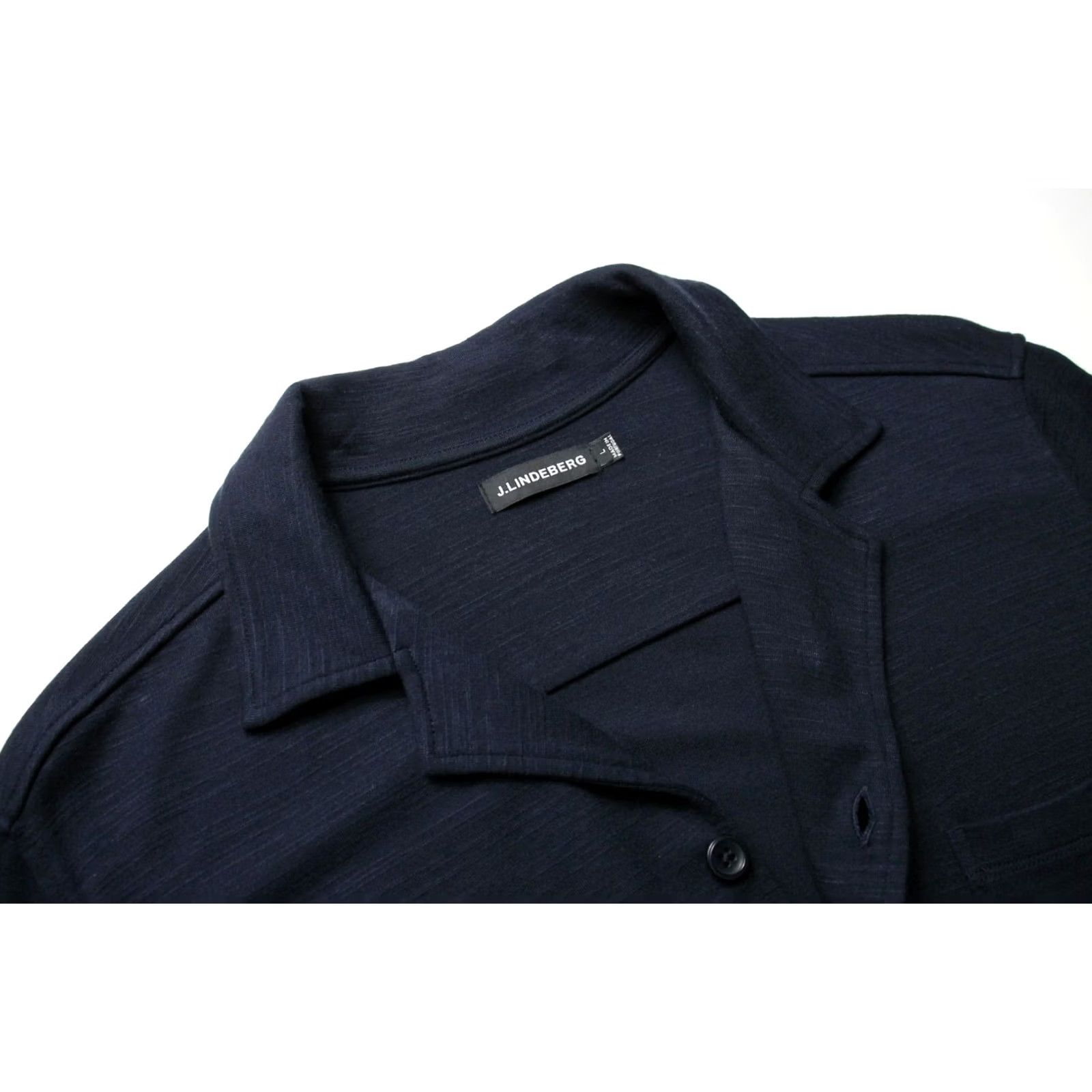 J.Lindeberg J.Lindeberg Faust Jersey Resort Shirt Men's LARGE Short Sleeve Thick Pocket Blue Button-Up Shirt Mens Size US L / EU 52-54 / 3 - 4 Thumbnail