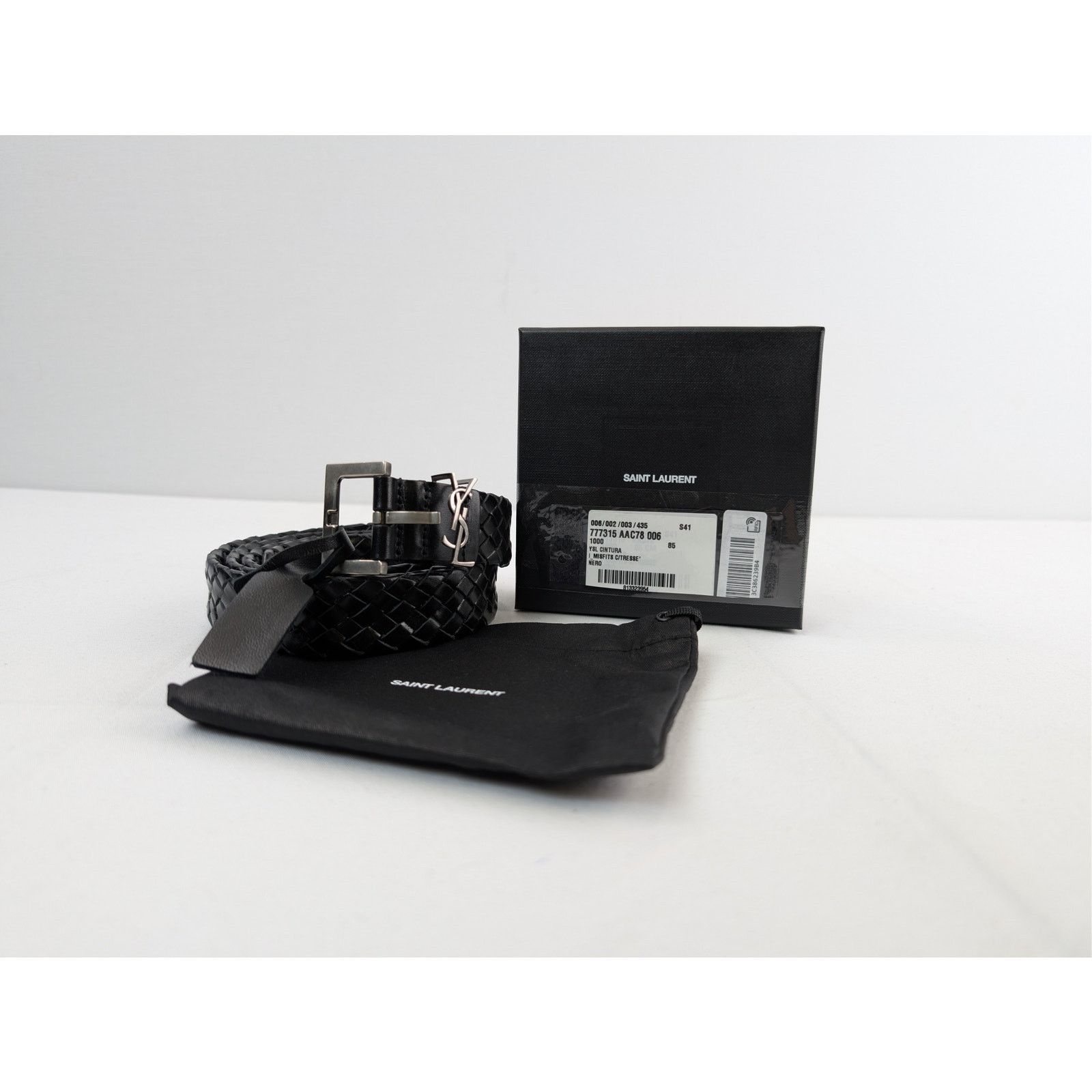 Saint Laurent Paris o1rshd1 Size: 85/ YSL Cintura Misfits C/Tresse Belt in Black Size 34 - 15 Thumbnail