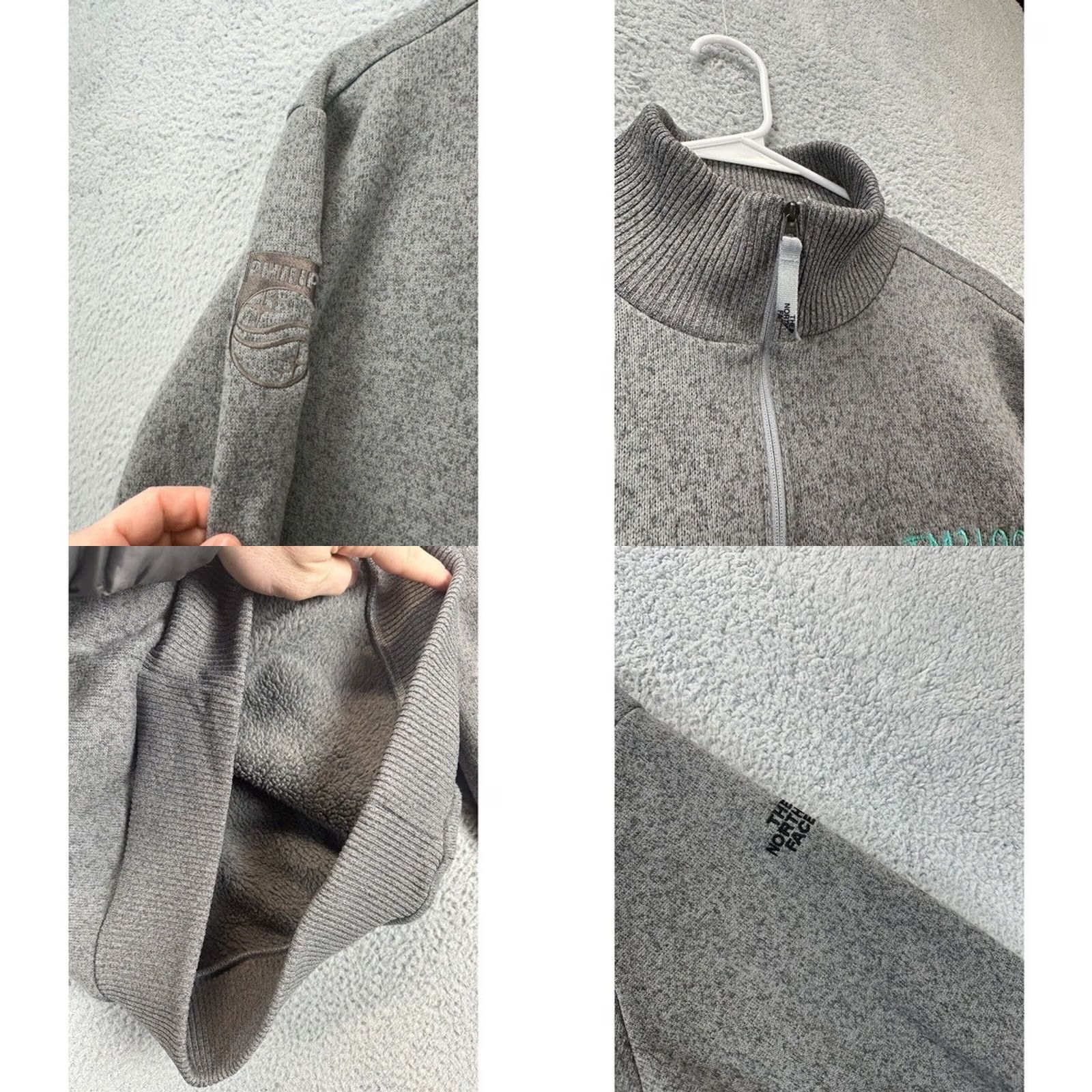 The North Face The North Face Pullover Sweatshirt Mens Large Fleece Lined Quarter Zip Gray Solid Zipper Breathing Polyester Walking Size US L / EU 52-54 / 3 - 8 Thumbnail