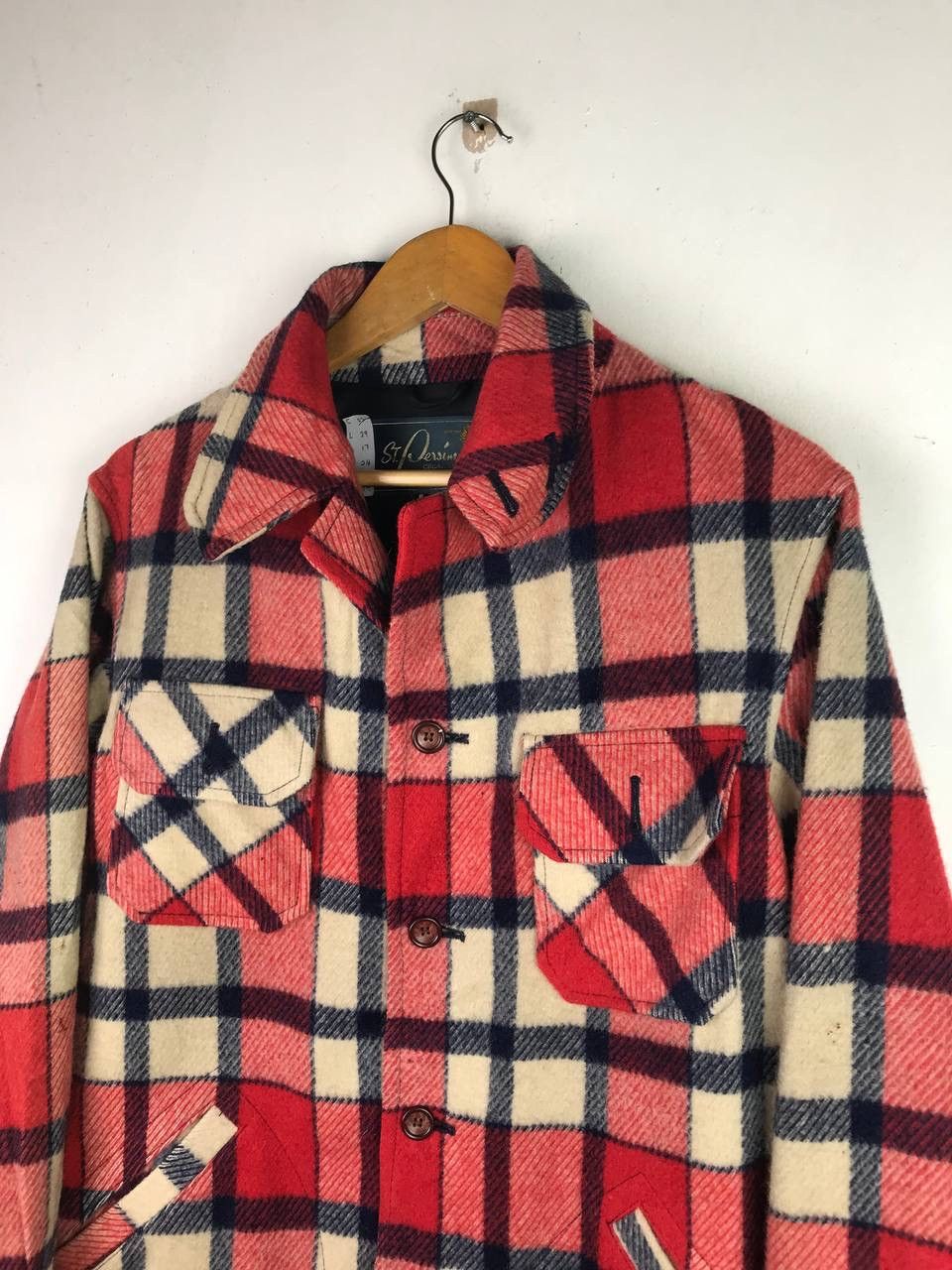 Flannel × Vintage Vintage Rare Design Checkered Box Wool Flannel Size US L / EU 52-54 / 3 - 6 Thumbnail