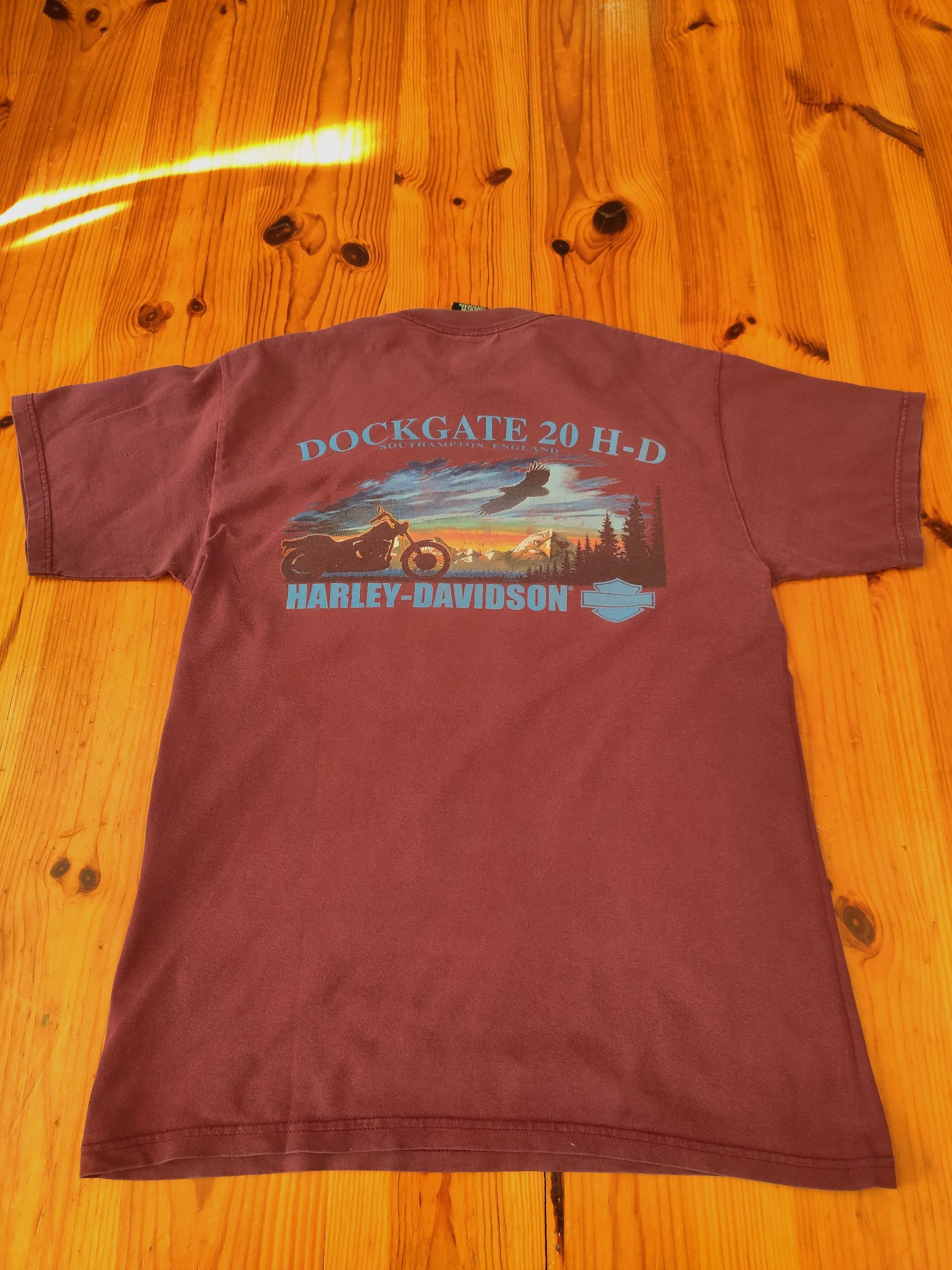 Harley Davidson × Japanese Brand × Vintage harley davidson t-shirt tee bordeaux sunfaded 2000s vintage Size US M / EU 48-50 / 2 - 3 Thumbnail