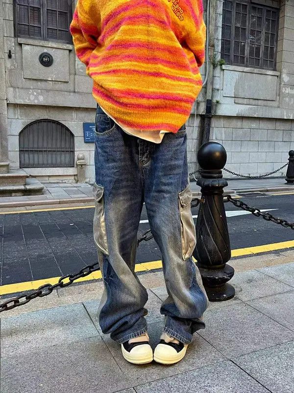 VIBE Vintage washed distressed large pocket rare jeans Size US 30 / EU 46 - 3 Thumbnail