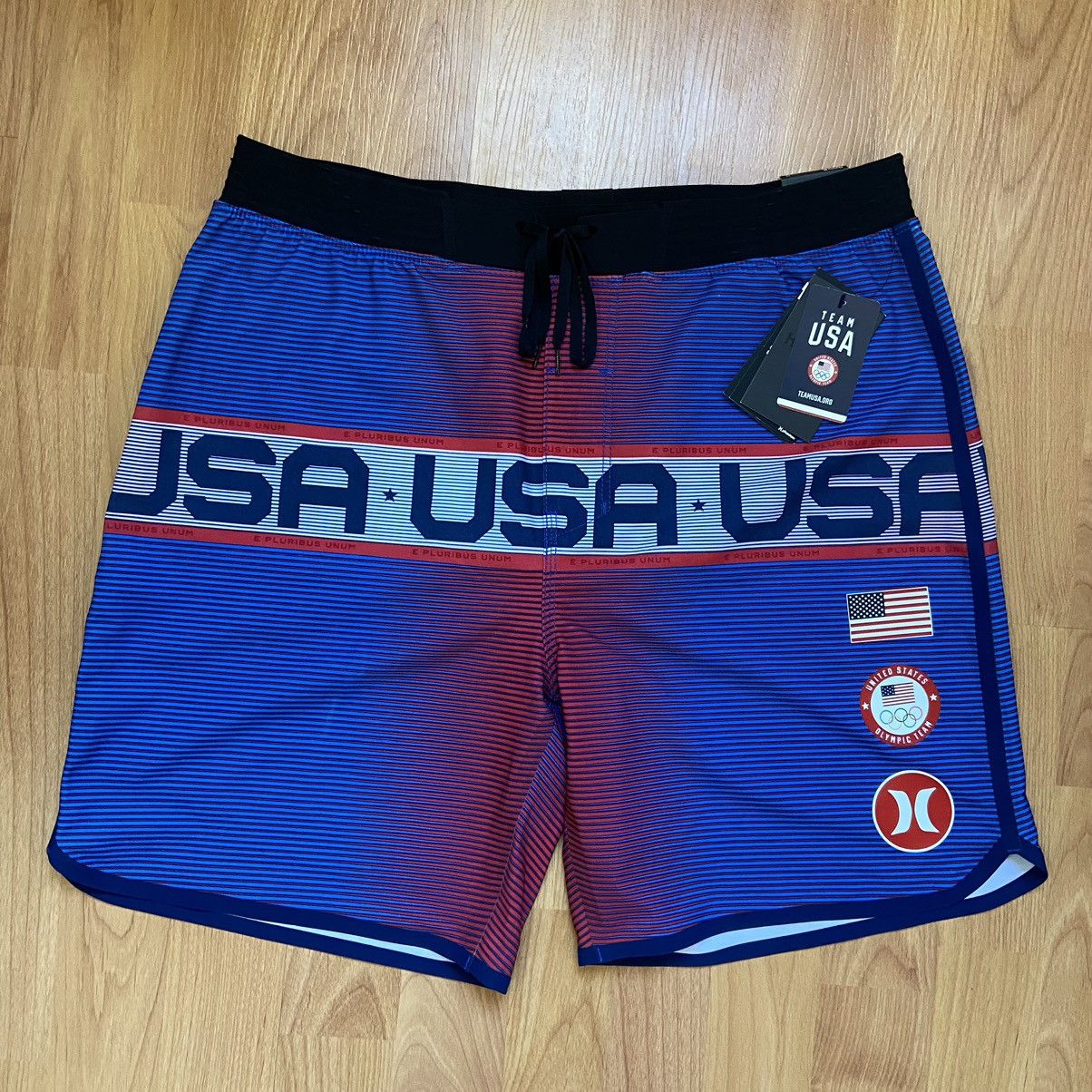 NWT Hurley Men’s USA Olympics Logo Surf Trunks Size 32