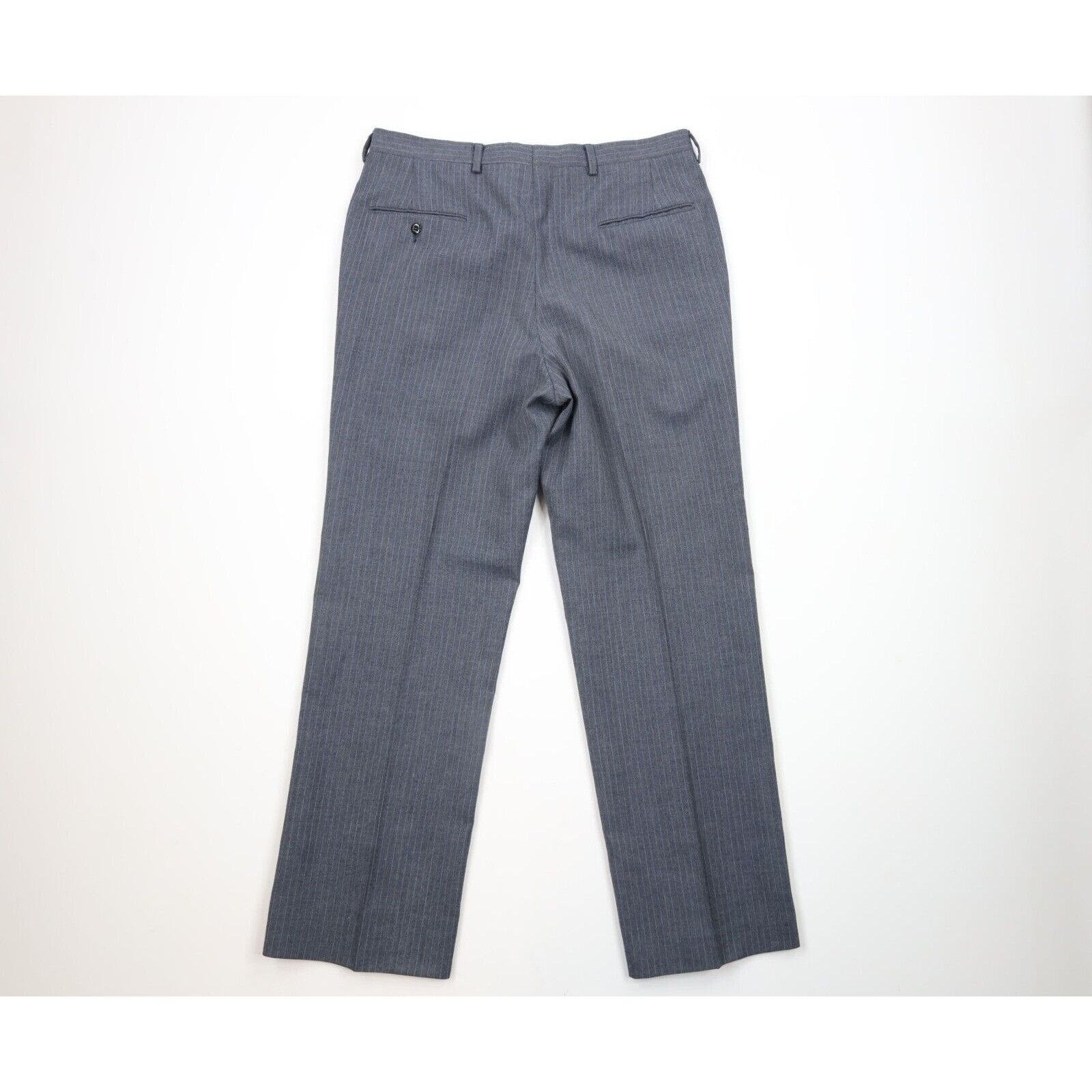 Vintage Vintage 70s 3 Piece Wool Suit Bell Bottoms Striped Size 42R - 16 Thumbnail