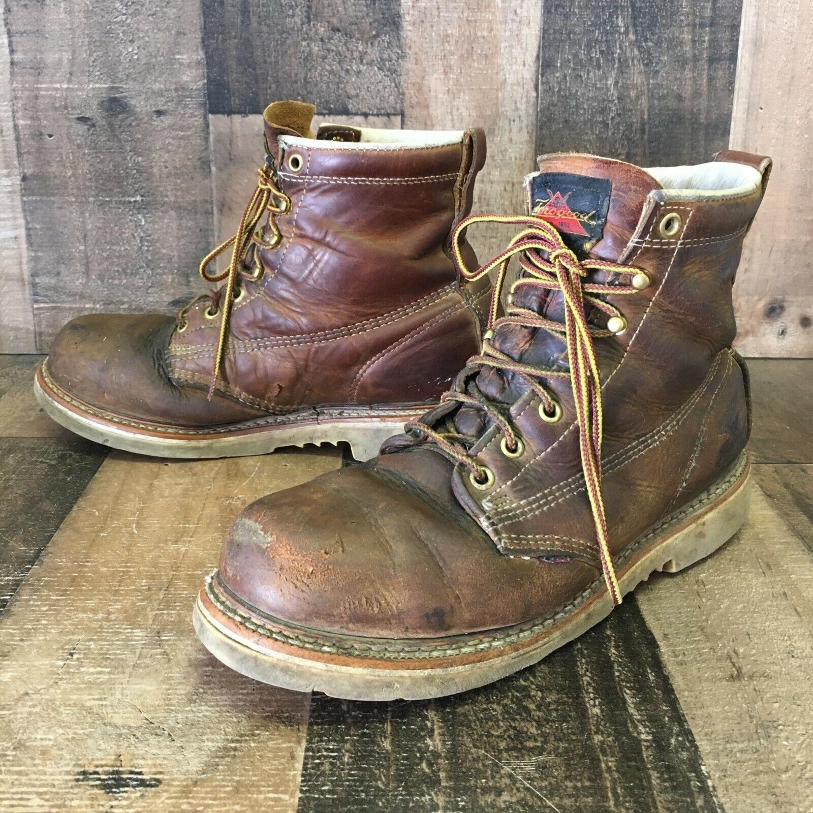 Thorogood Thorogood 804-4374 Steel Round Toe Work Boots Mens 8 D Size US 8 / EU 41 - 1 Thumbnail
