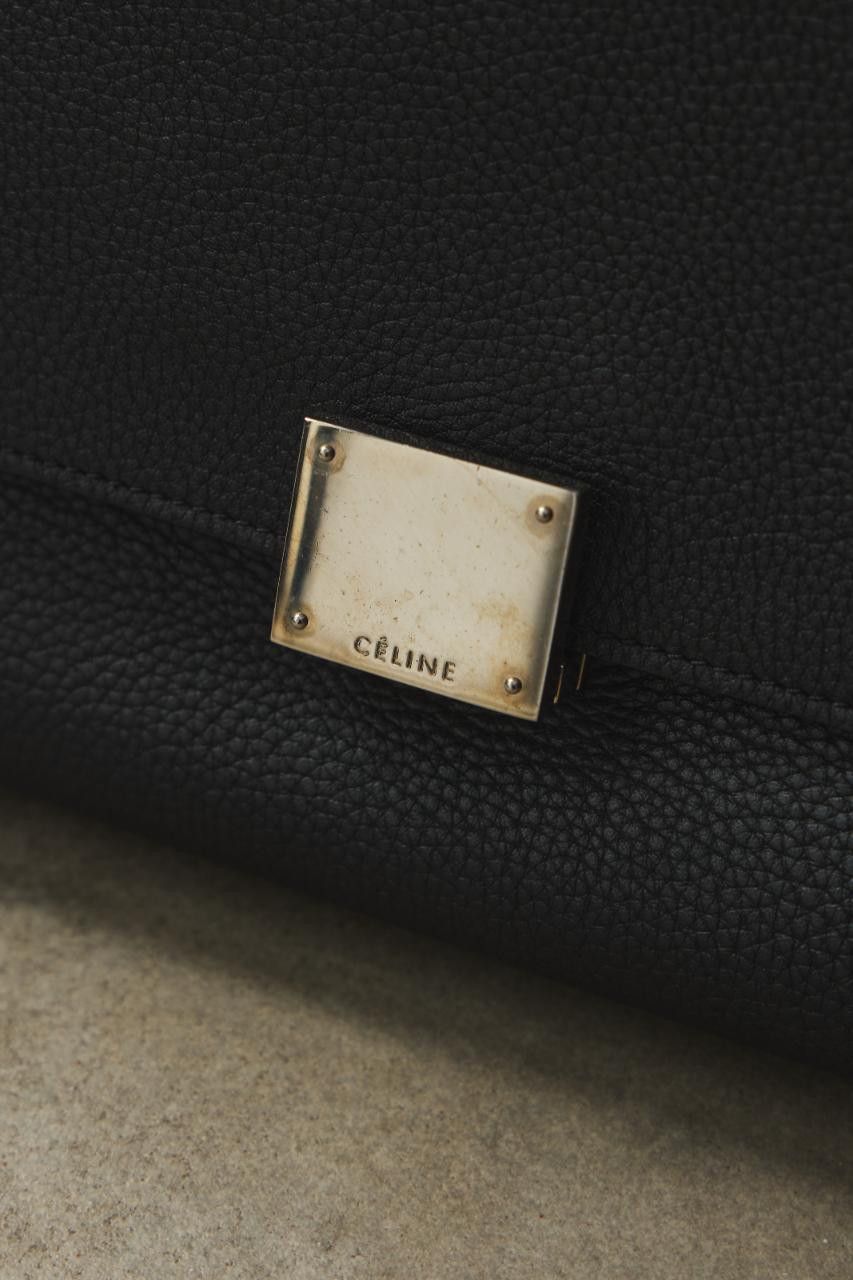 Celine Celine Trapeze Bag Black Leather and Velvet Trim Size ONE SIZE - 10 Thumbnail