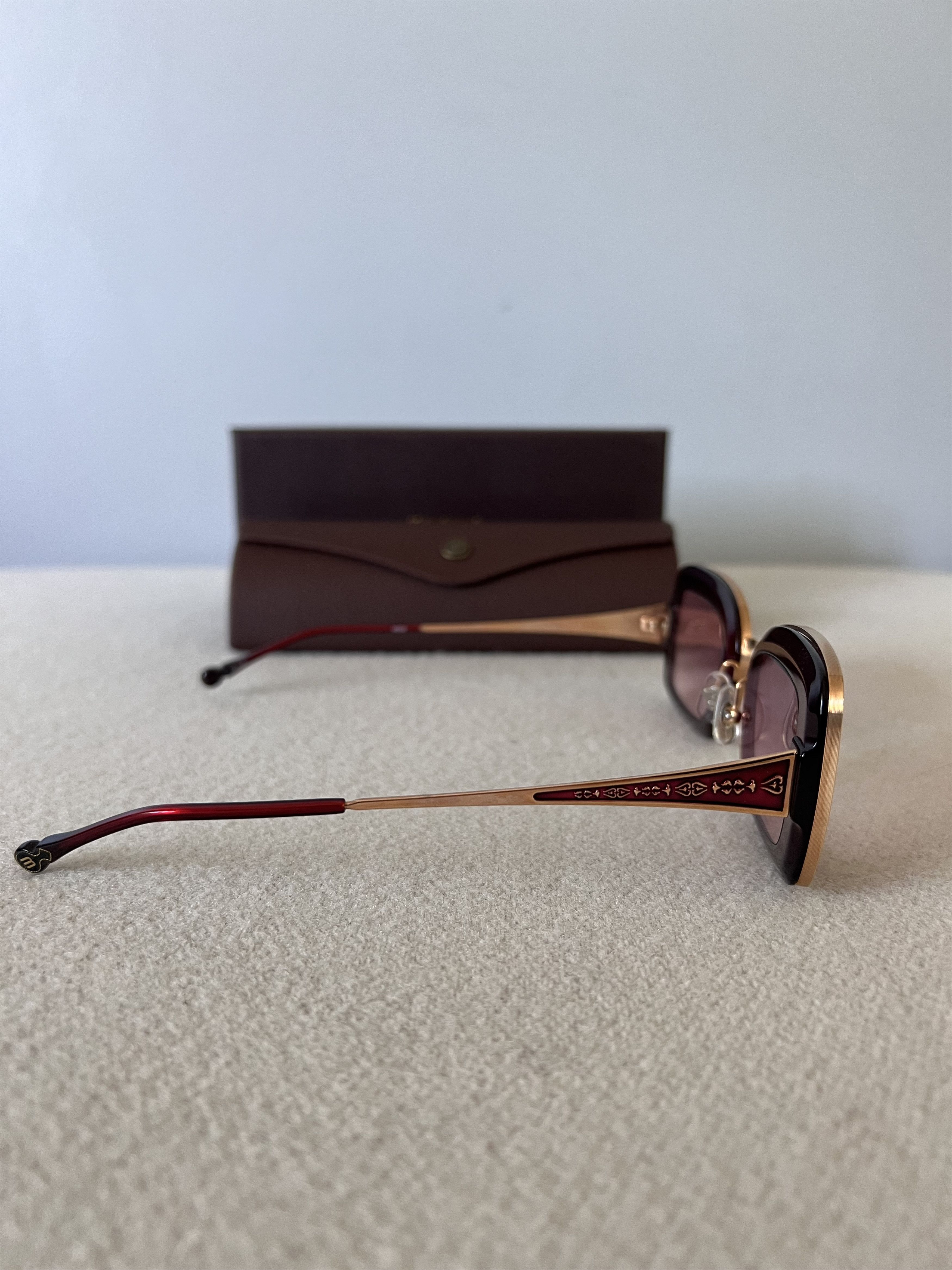 Matsuda Matsuda M3124 Rectangle Sunglasses in Rose Gold Size ONE SIZE - 4 Thumbnail