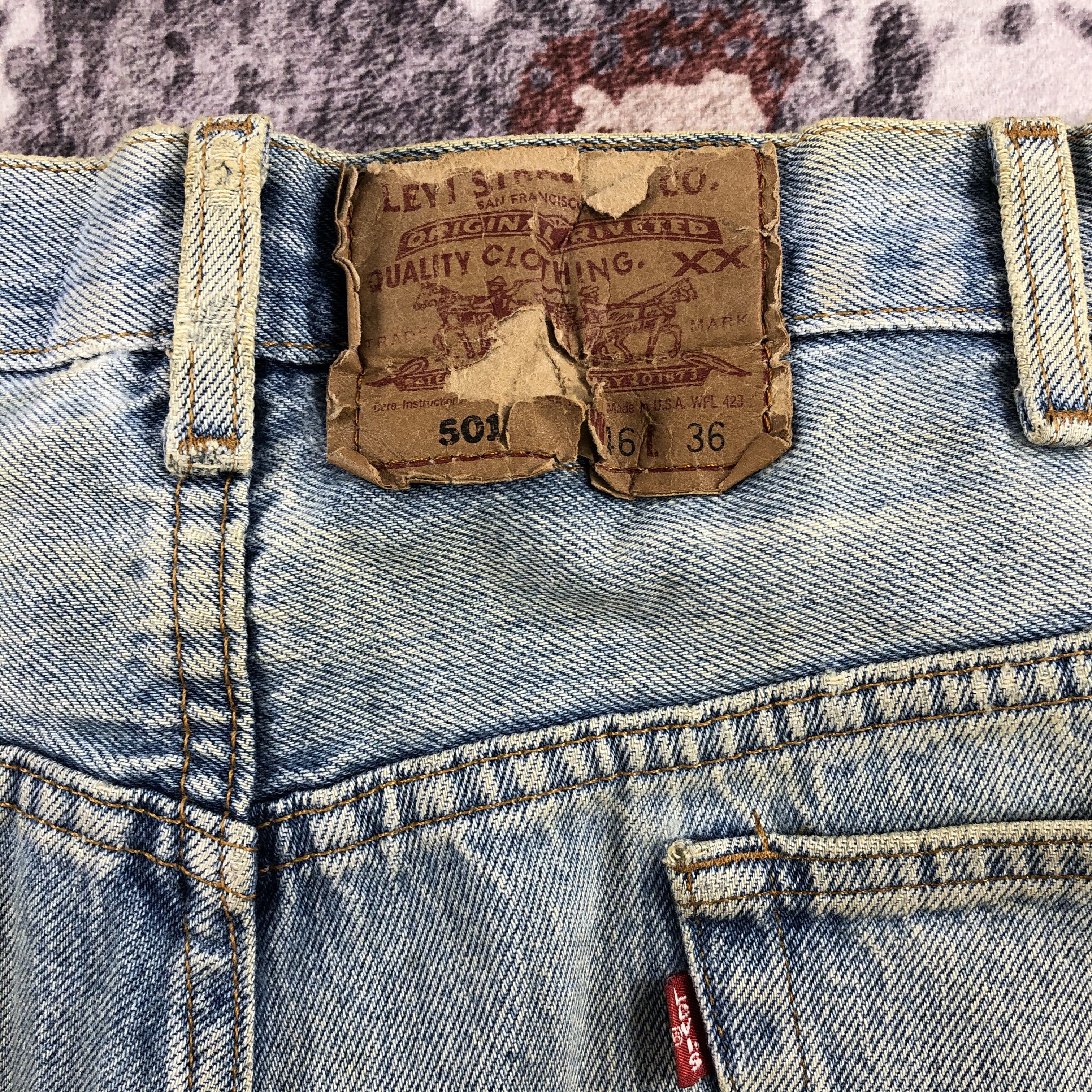 Levi's Vintage 90s Light Wash Levis 501 Jeans-JM2259 Size US 43 - 7 Thumbnail