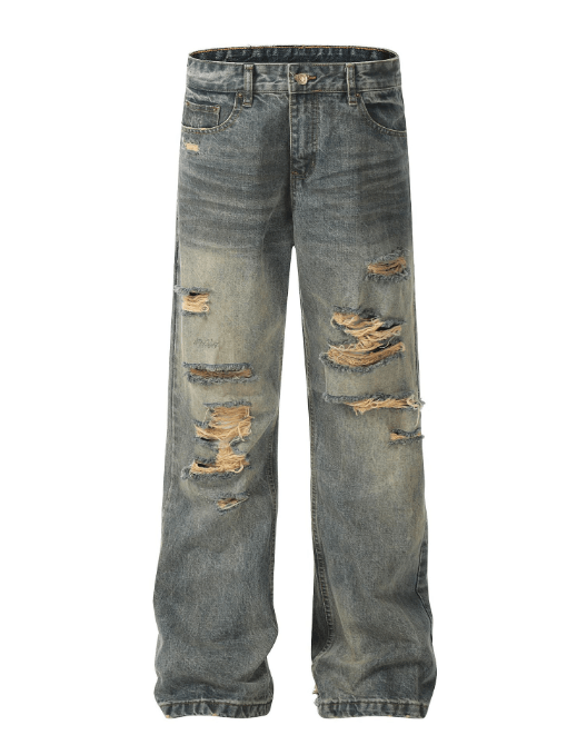Japanese Brand × Jean Street oversize ripped vintage distressed jeans y2k Size US 32 / EU 48 - 1 Thumbnail