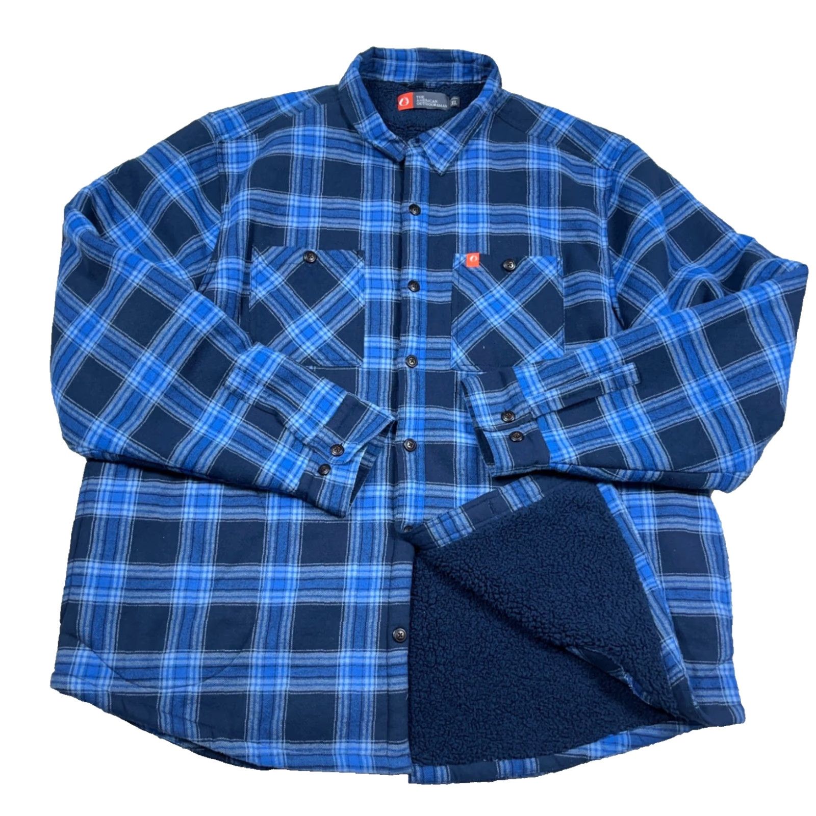 Vintage The American Outdoorsman Shacket 2XL Plaid Flannel Shirt Jacket Blue Lined Casual Workwear Womens? Size US XXL / EU 58 / 5 - 2 Thumbnail