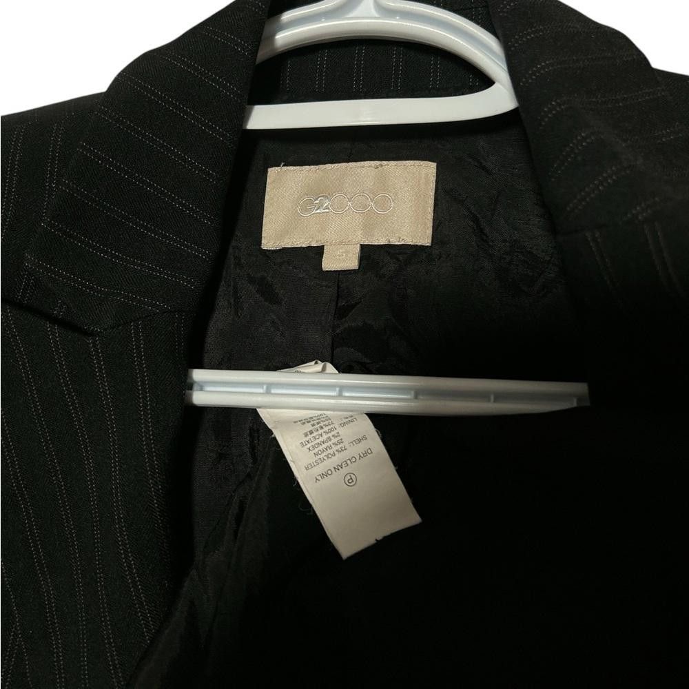 Designer G2900 Black Pinstripe Blazer Jacket Size S Size S / US 4 / IT 40 - 3 Thumbnail