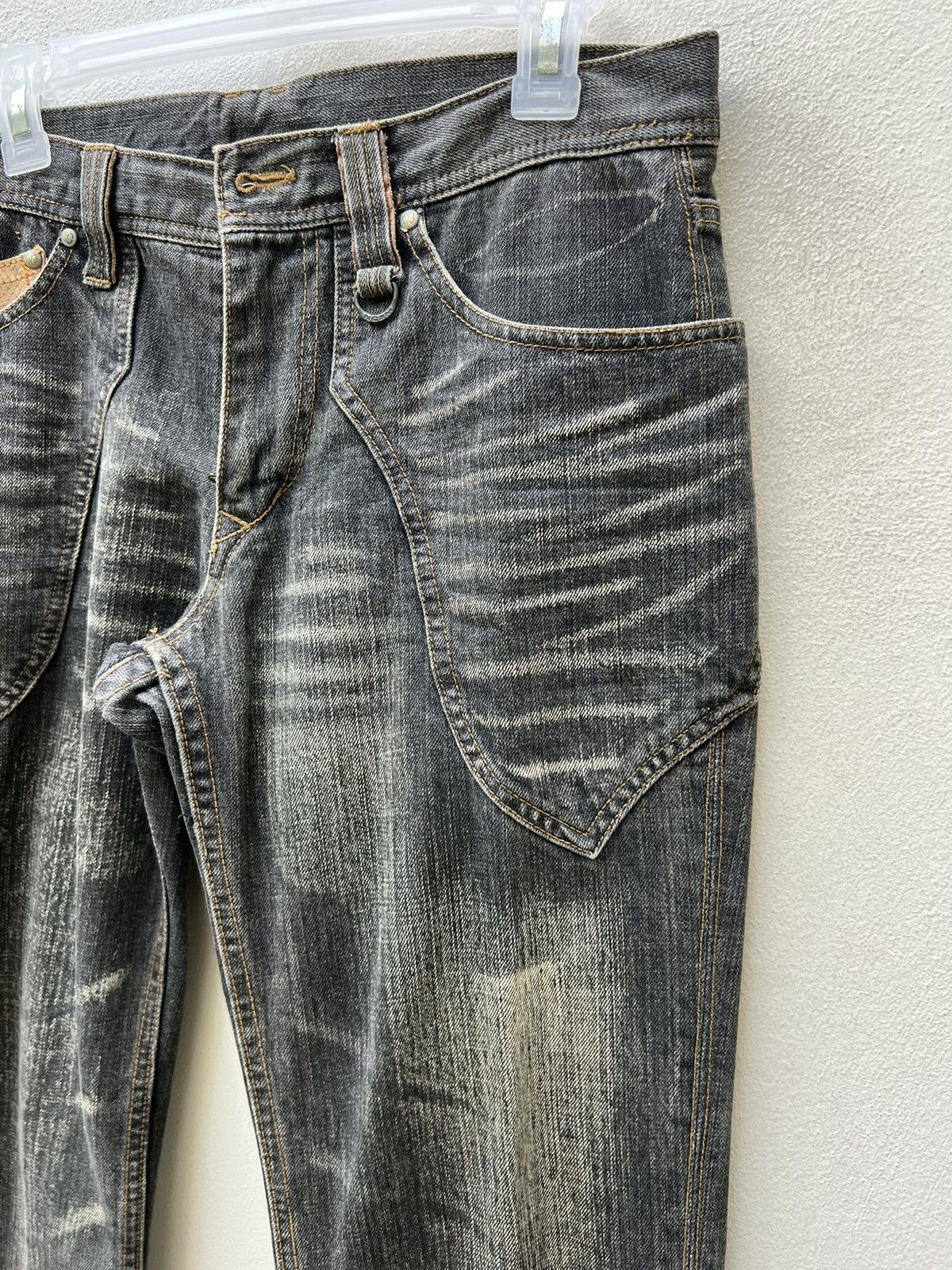 Nicole Club Vintage Nicole Club Faded Black Hybrid Denim Wide Leg Jeans Size US 30 / EU 46 - 11 Thumbnail
