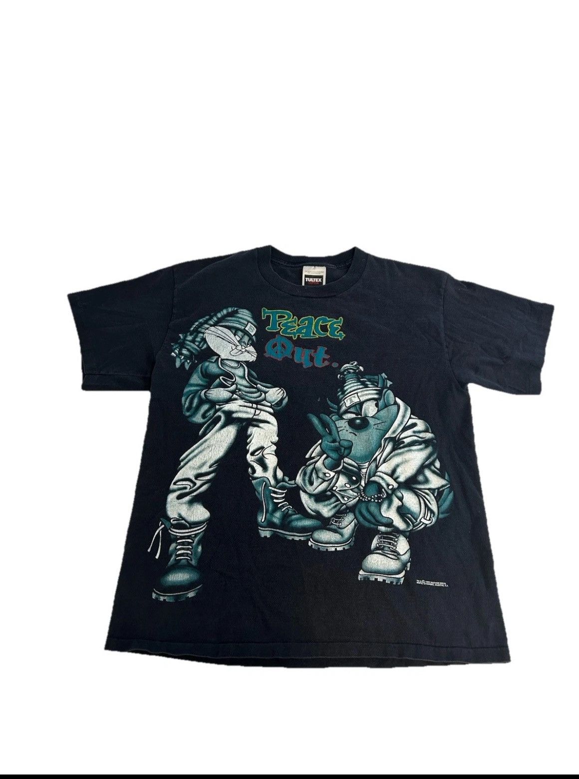 Vintage 1993 Looney Tunes Peace Out Tee Size Large
