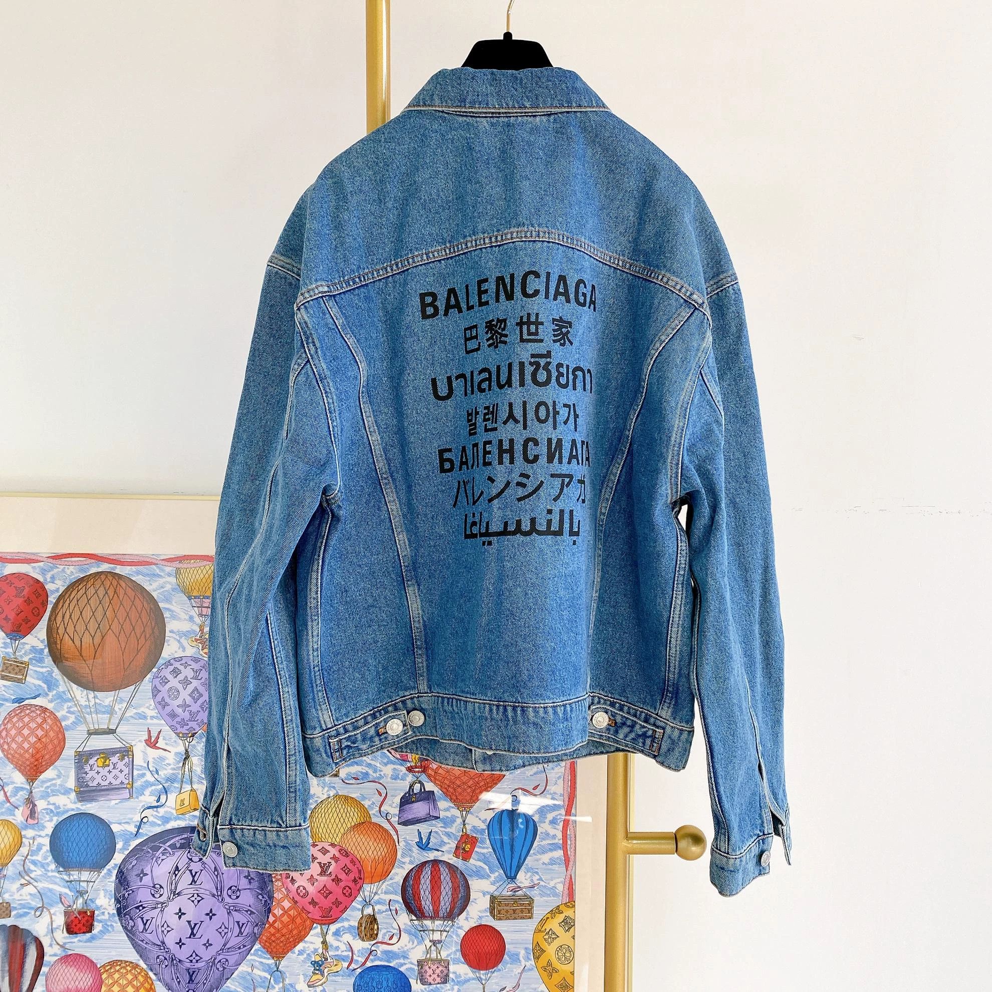 Balenciaga Balenciaga blue logo denim jacket 48 Size US M / EU 48-50 / 2 - 2 Thumbnail