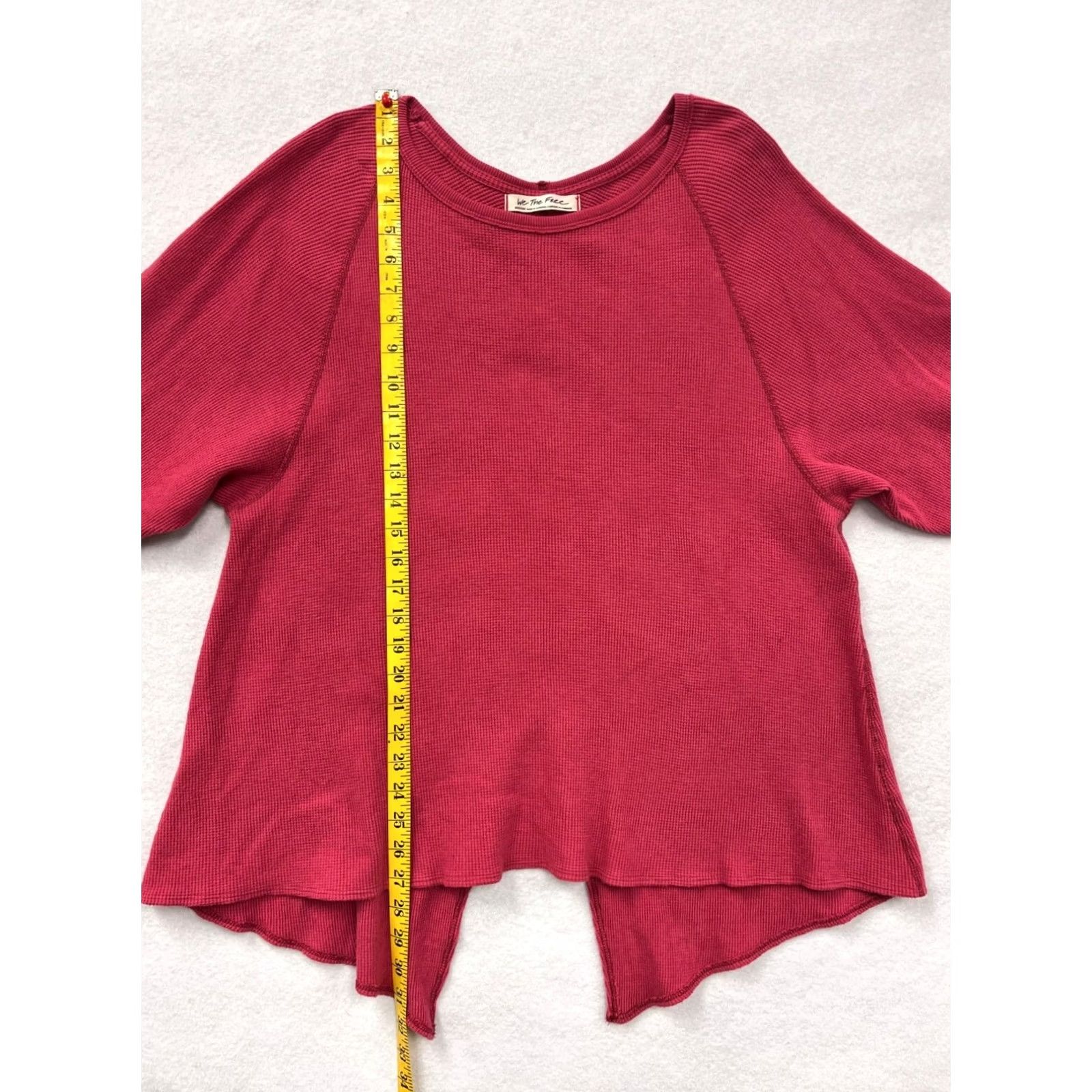 Free People Free People Amelia Thermal Sweater Womens Medium Pink Oversized Boho Rose Size M / US 6-8 / IT 42-44 - 7 Thumbnail