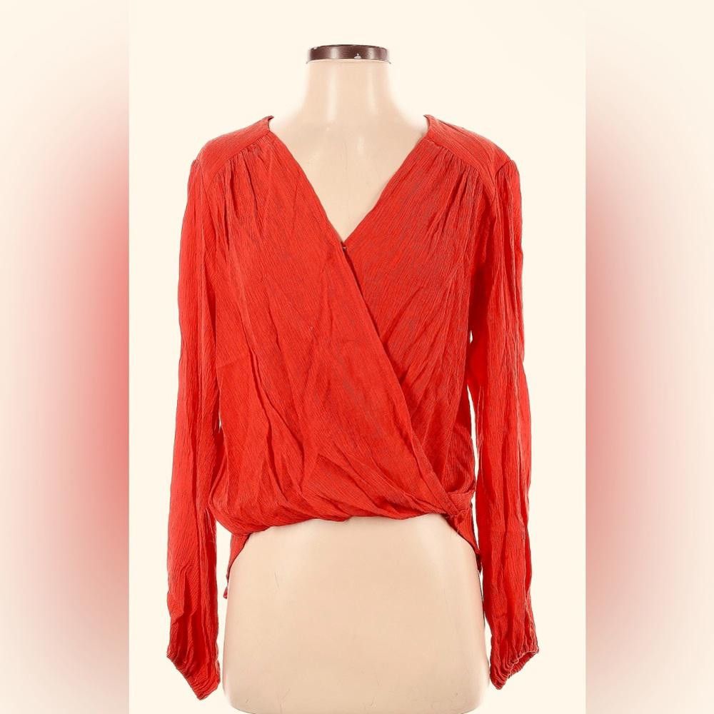 Free People Free People Chic Red Wrap Top for Effortless Style XS Size XS / US 0-2 / IT 36-38 - 1 Thumbnail
