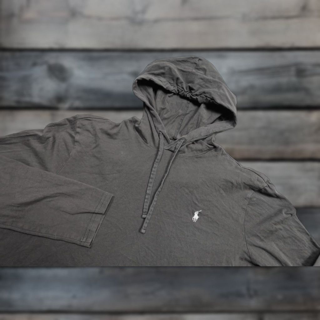 Polo Ralph Lauren Polo Ralph Lauren Hoodie Mens Large Gray Lightweight Pullover Long Sleeve Logo Embroidered Size US L / EU 52-54 / 3 - 1 Thumbnail
