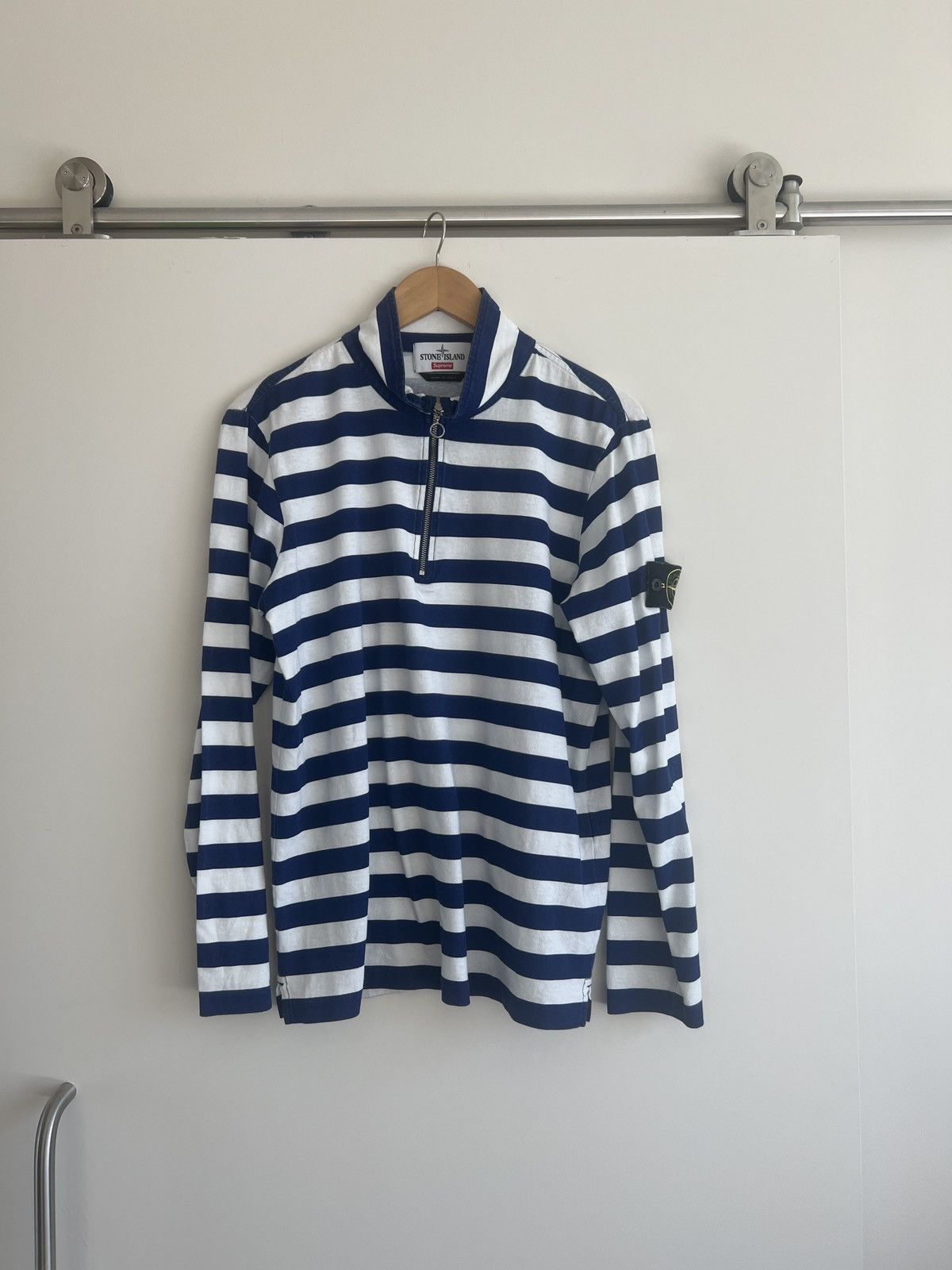 Supreme Stone Island for Supreme Long Sleeve Striped Logo T-Shirt