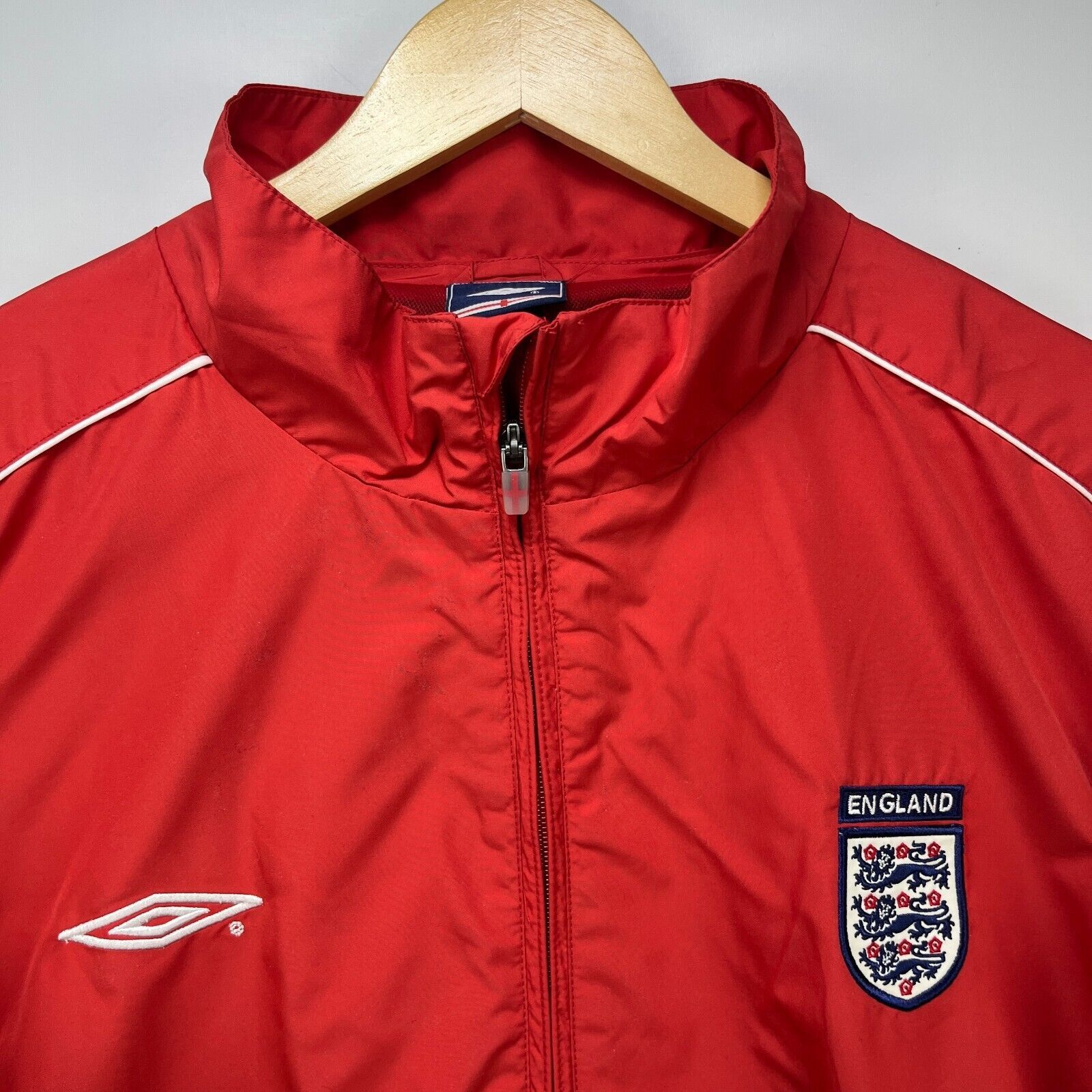 Umbro × Vintage Vintage Umbro England Football Windbreaker Track Jacket Med Size US M / EU 48-50 / 2 - 3 Thumbnail