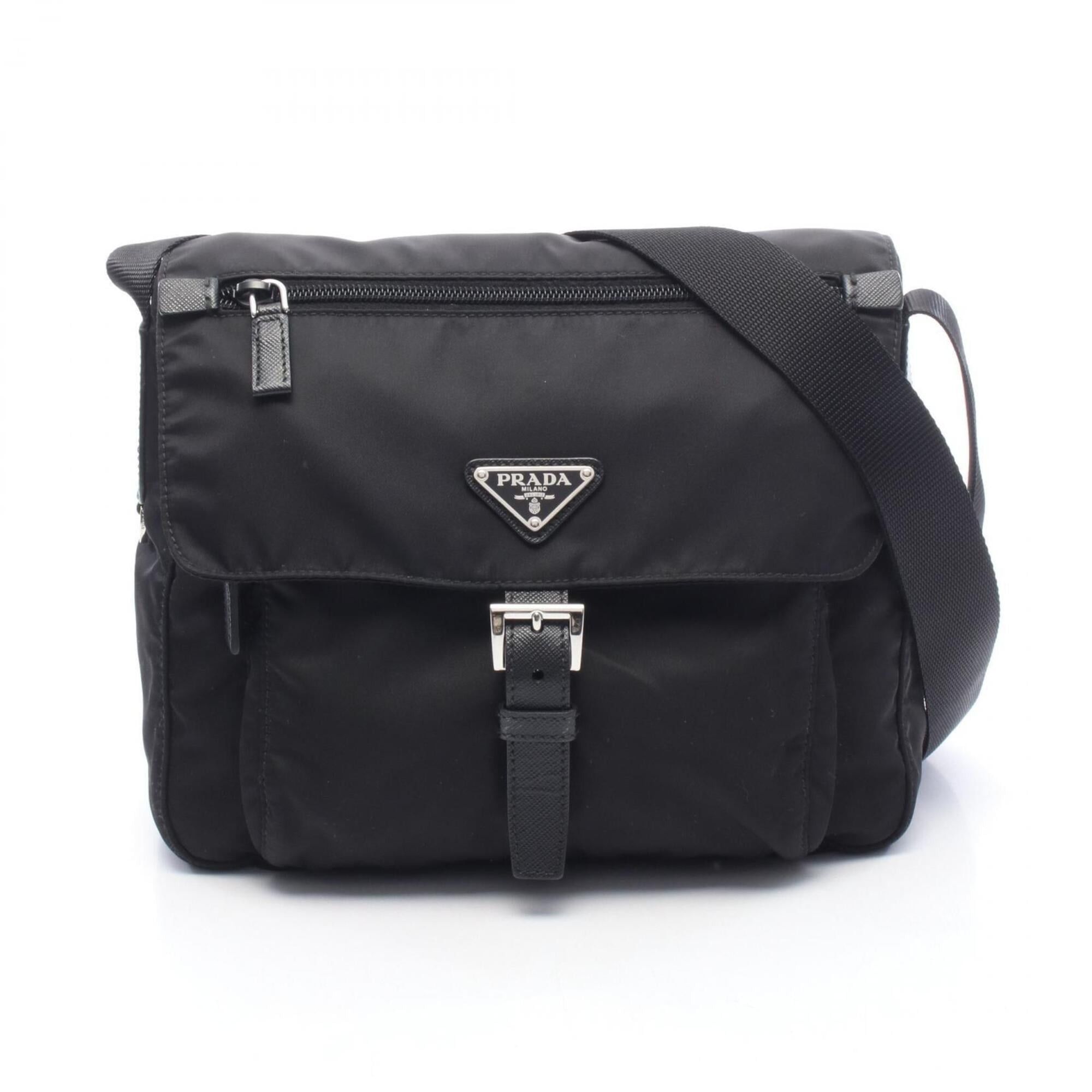 Prada Prada VELA Shoulder Bag/Handbag, Nylon and Leather, Women's, Black, 1BD994 Size ONE SIZE - 1 Thumbnail