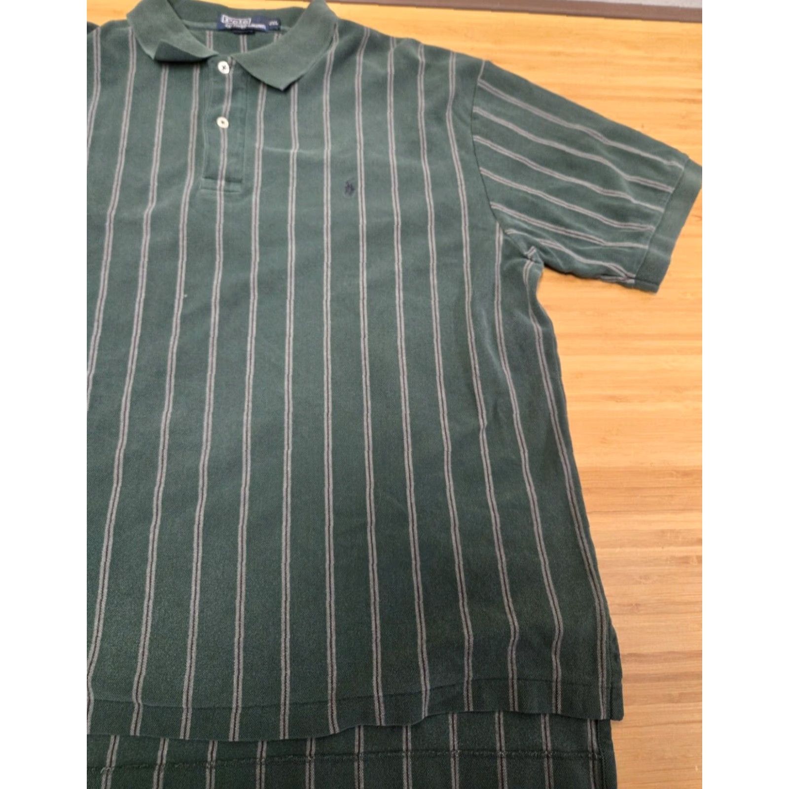Polo Ralph Lauren Polo Ralph Lauren Shirt Men 2XL Green Blue Striped Polo Preppy Classic Rugby Heritage Logo Short Sleeve Button Collared Casual Size US XXL / EU 58 / 5 - 2 Thumbnail