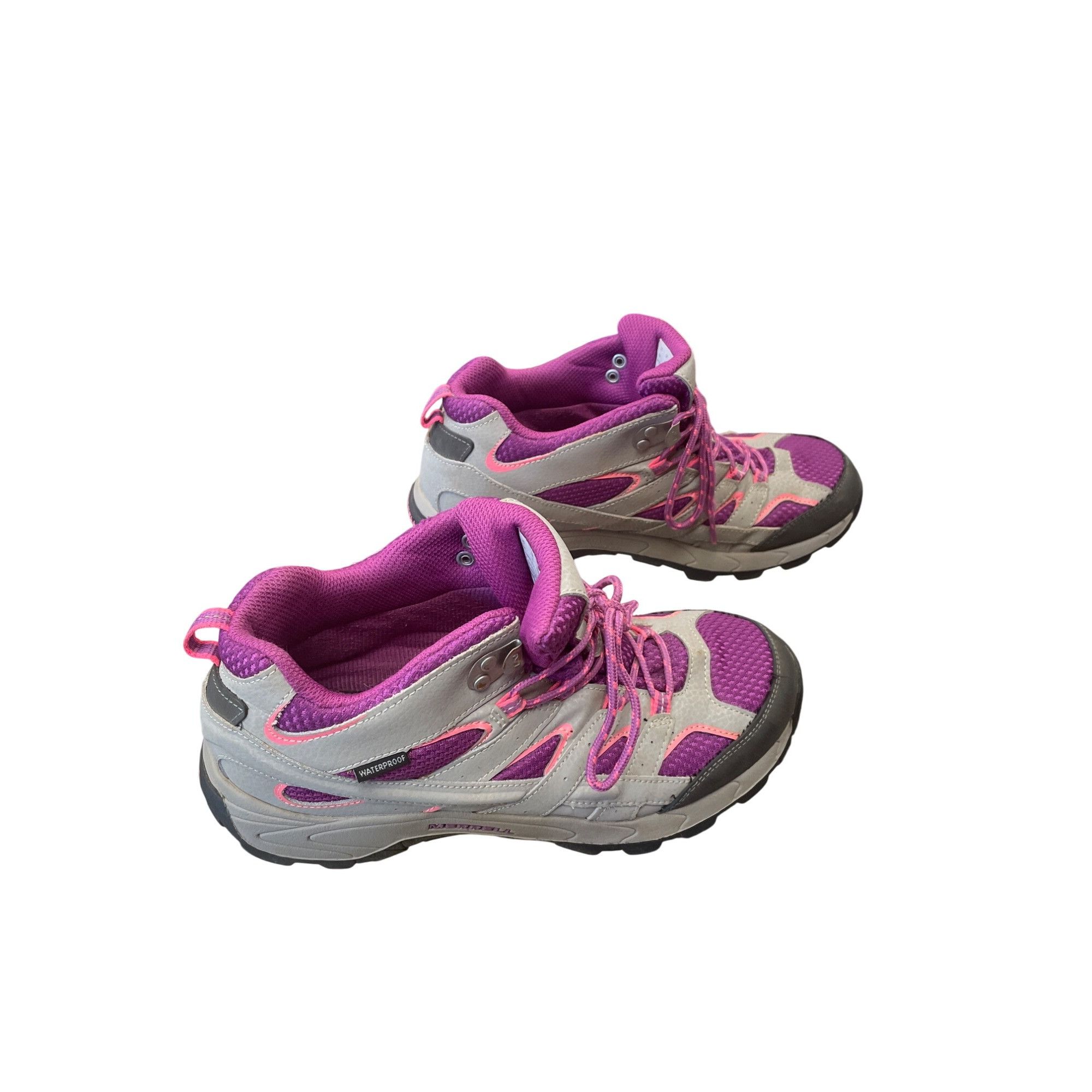 Merrell Merrell Womens gray pink leather waterproof Hiking Shoes Sne Size US 6 / IT 36 - 4 Thumbnail