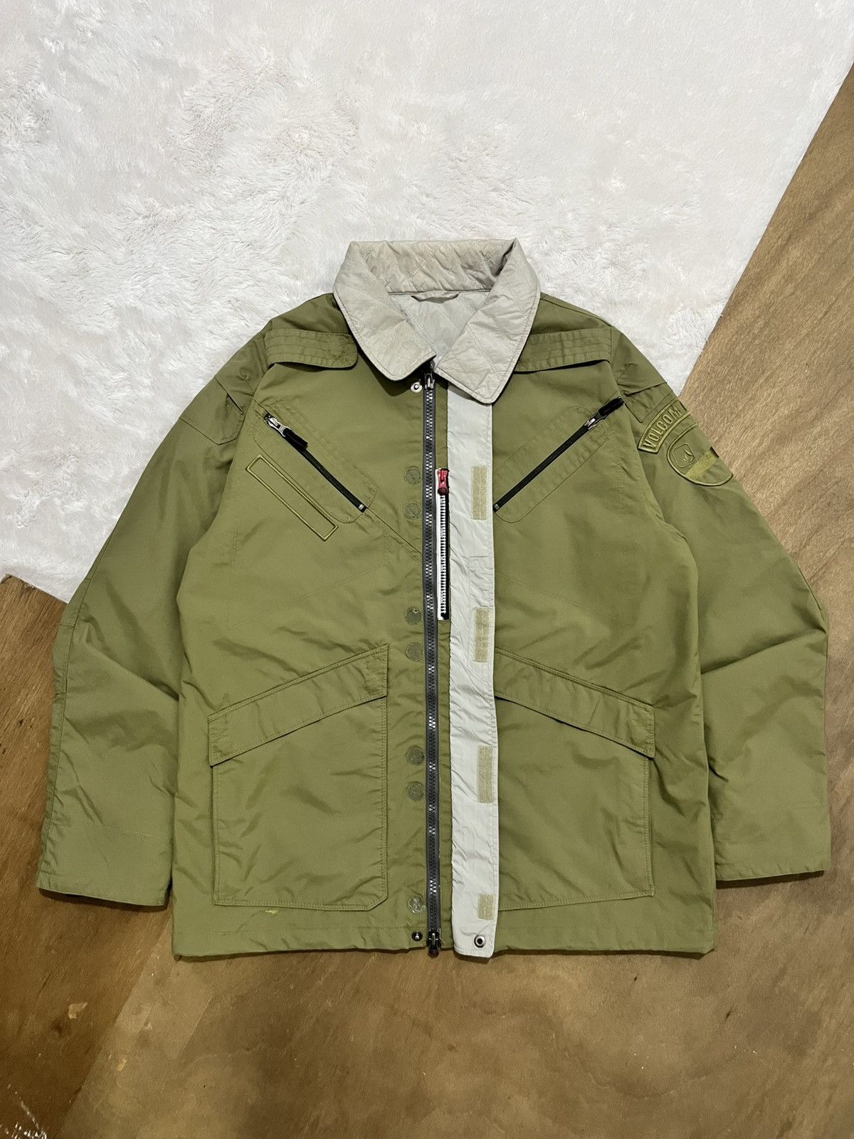 Other Volcom Nations Insulated Military Jacket Olive Y2K Utility Size US L / EU 52-54 / 3 - 3 Thumbnail