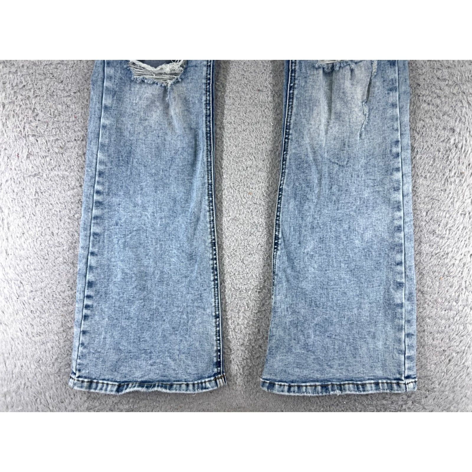 Vintage VINTAGE No Boundaries Jeans Womens Flared Denim Pants 25x29 Distressed Light Wash Blue 90s Girls Size 30" / US 8 / IT 44 - 2 Thumbnail