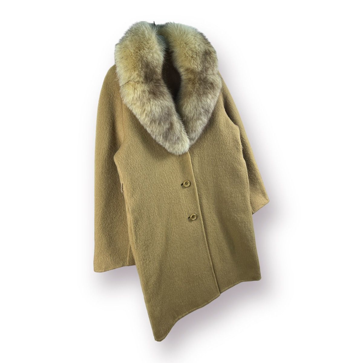 Other Italian fur collar wool long coat - 44 Size M / US 6-8 / IT 42-44 - 3 Thumbnail