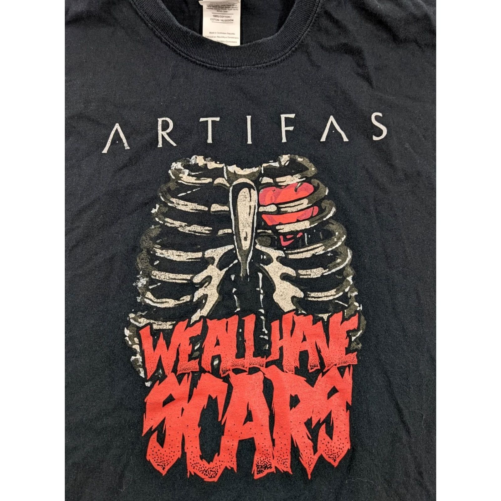 Gildan Gildan Black Artifas We All Have Scars Band T-shirt M Mens Short Sleeve Crew Neck Cotton Regular Graphic Print Band Tshirt Size US M / EU 48-50 / 2 - 2 Thumbnail