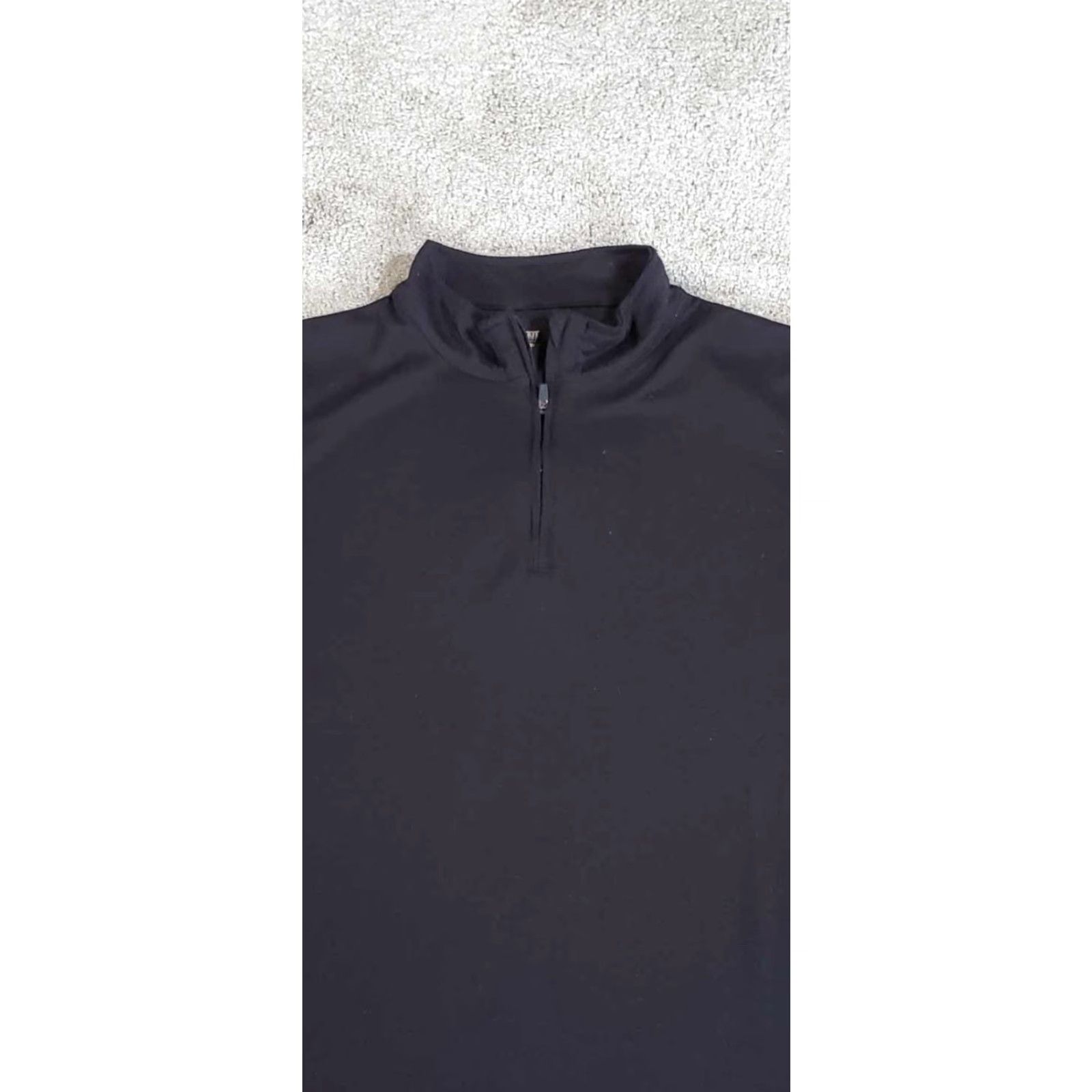 Layer 8 Omni Wool Quarter Zip Pullover Shirt Men XL Black Base Layer Long Sleeve Polyester Wool Size US XL / EU 56 / 4 - 3 Thumbnail