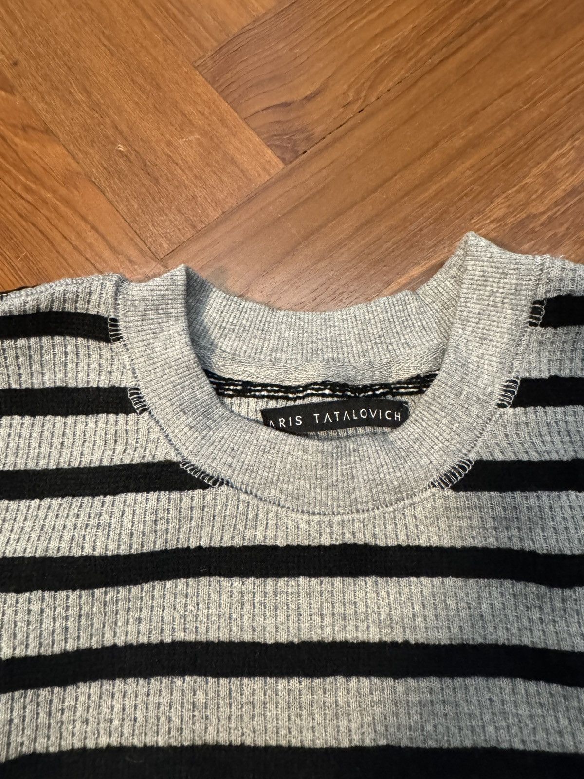 Stripe Chain Stitch Thermal Crew