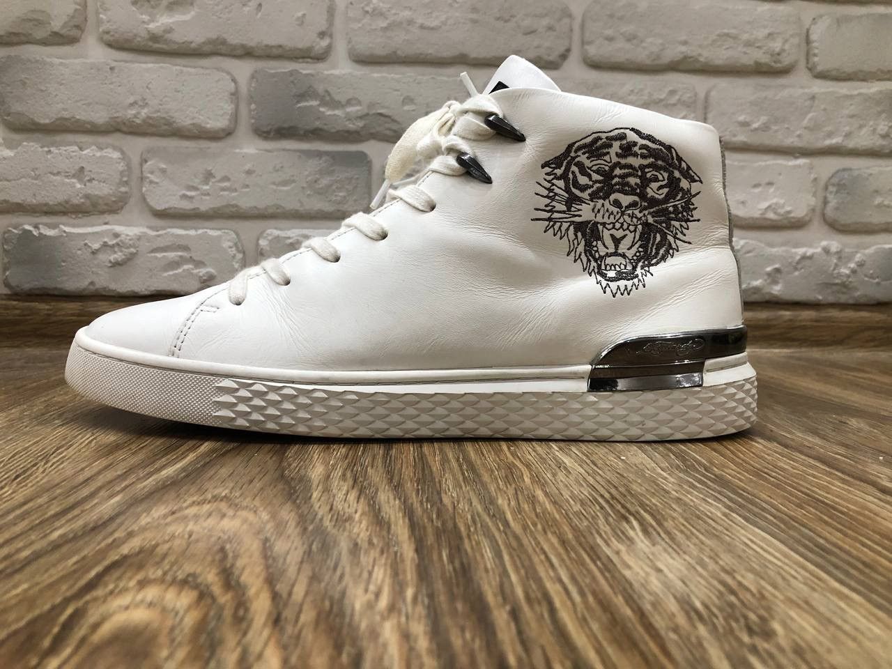 Ed Hardy Vintage Ed Hardy Hi-Top Leather Sneakers Tiger Size US 12 / EU 45 - 1 Thumbnail
