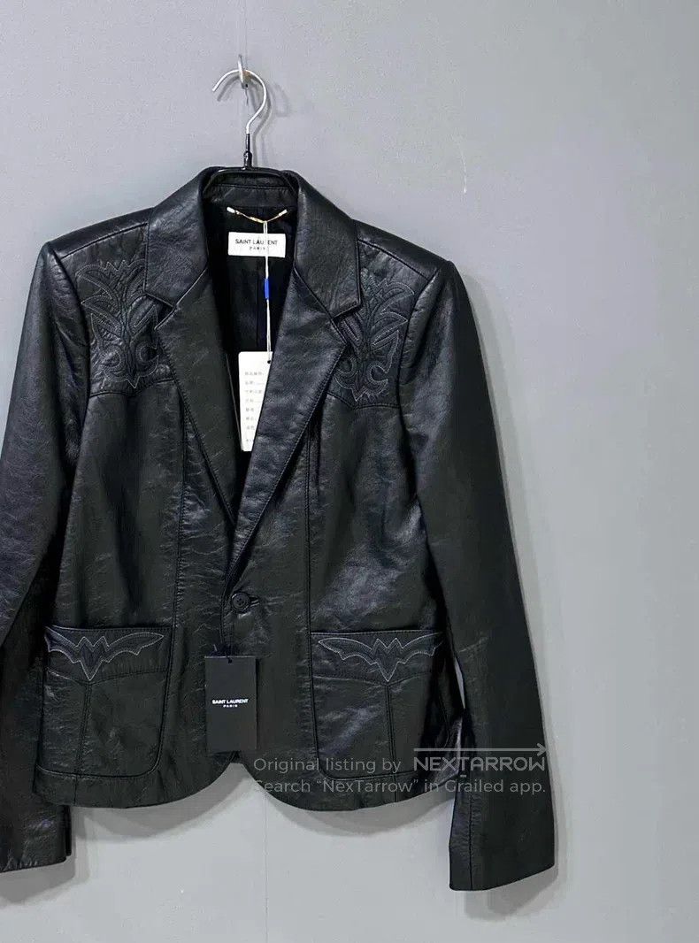 Saint Laurent Paris Saint Laurent Paris Hand-stitched Embroidered Leather Embo Size XS / US 0-2 / IT 36-38 - 2 Thumbnail