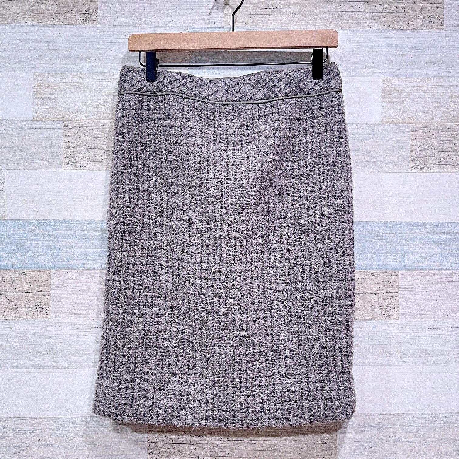 J.Crew J CREW No.2 Pencil Skirt Gray Metallic Boucle Womens 4 Size 27" / US 4 / IT 40 - 2 Thumbnail