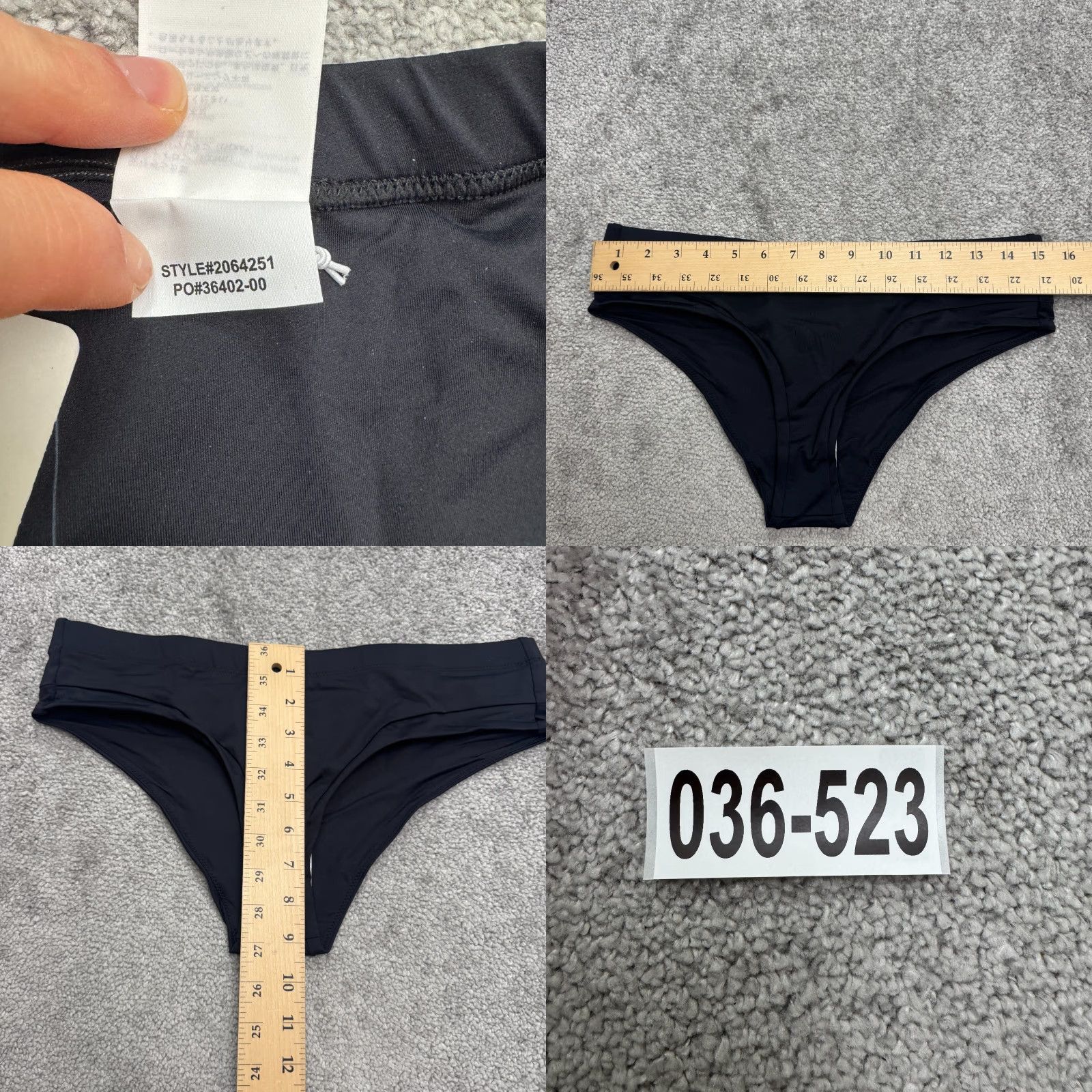 Prana VINTAGE Prana Bikini Bottom Womens Medium Black Ruched Swimwear Beach Summer Navy Blue NWT Size 32" / US 10 / IT 46 - 8 Thumbnail