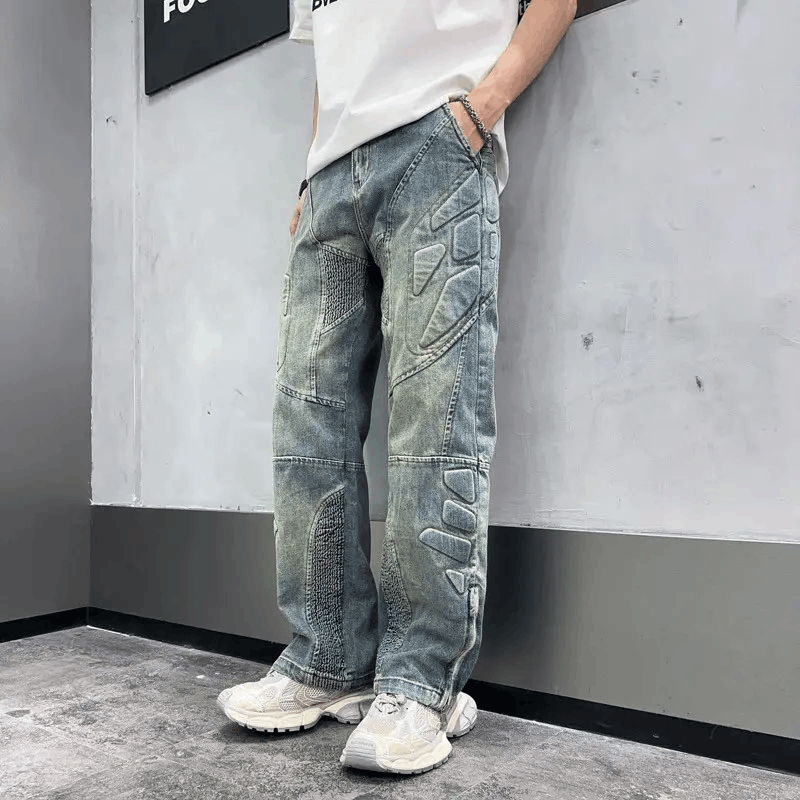 Japanese Brand × Jean Streetwear Design Straight Pattern Zipper Jeans Pants Size US 34 / EU 50 - 1 Thumbnail