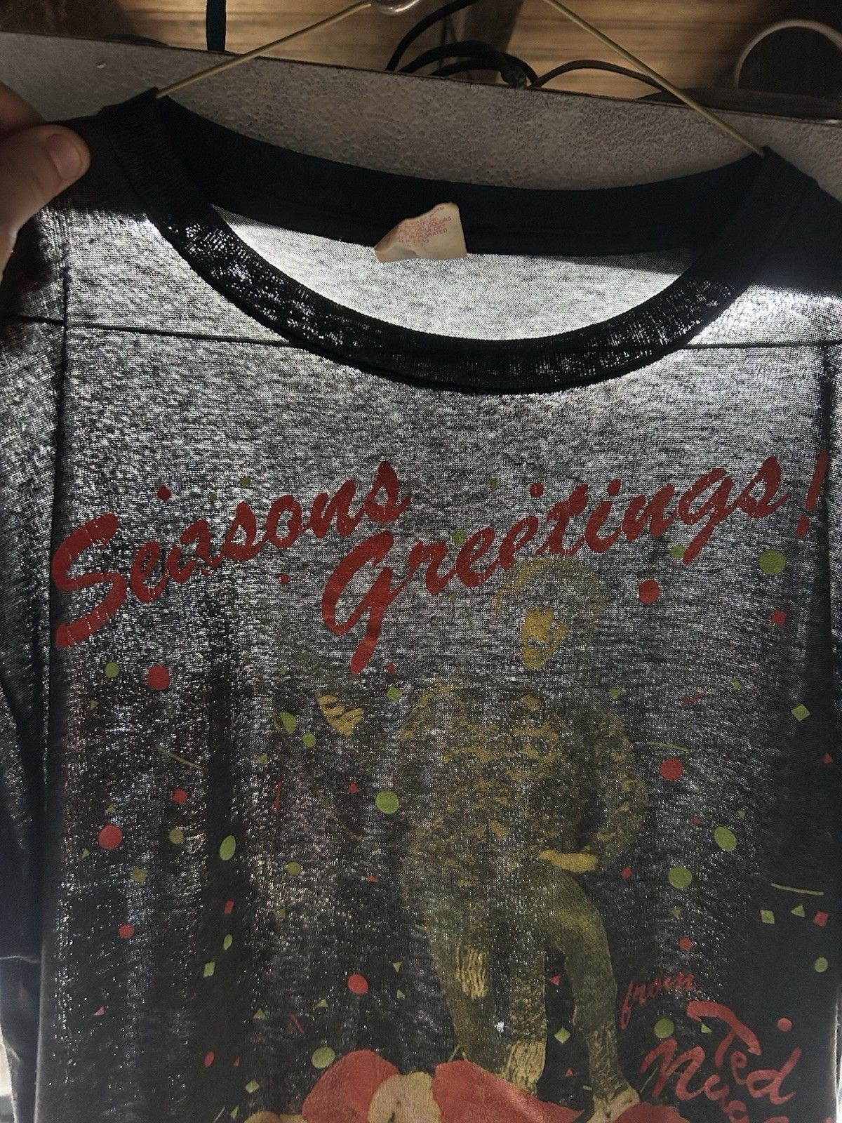 Vintage 90s t shirt Ted nugent seasons greetings Christmas Santa L Size US L / EU 52-54 / 3 - 10 Thumbnail