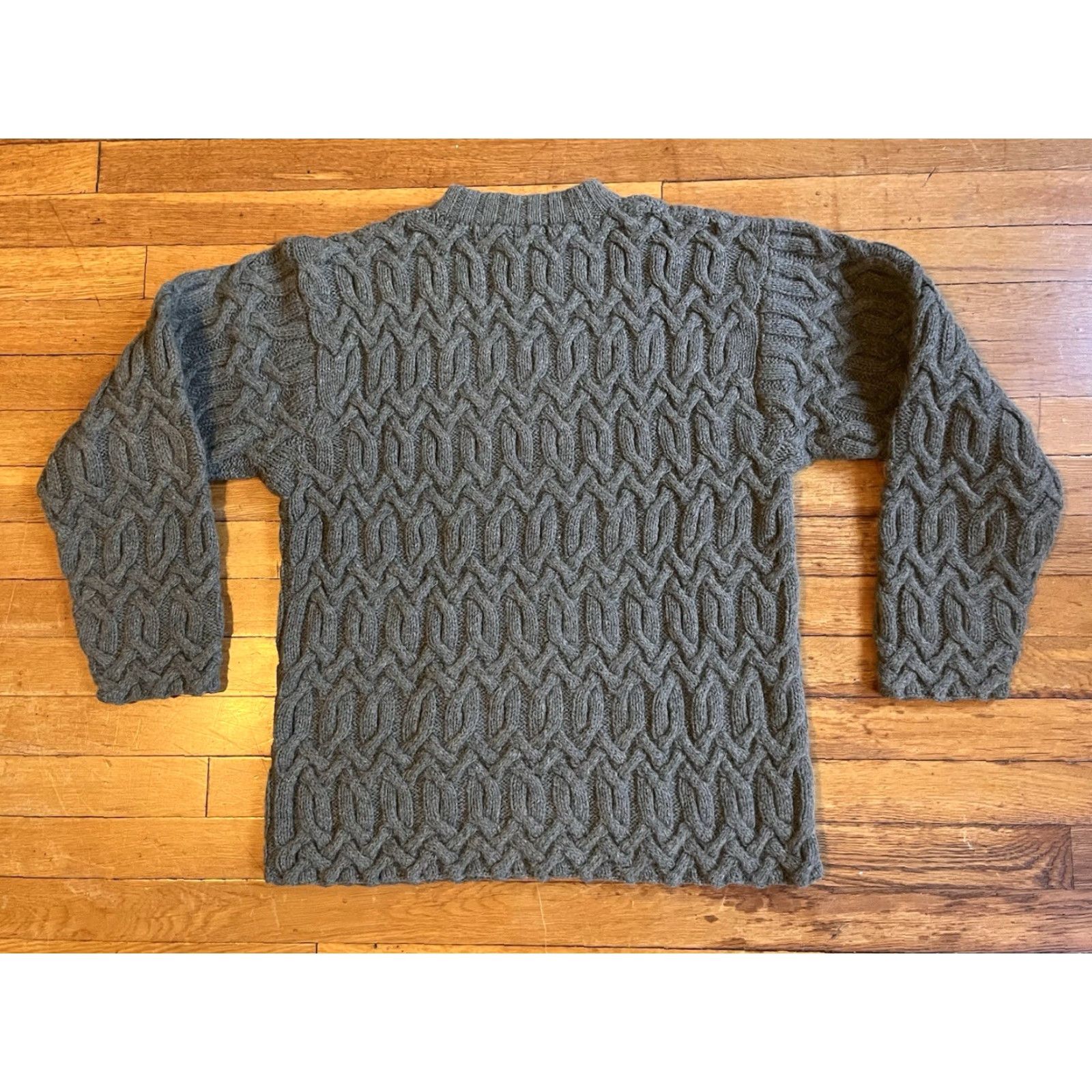 J.Crew VINTAGE J.CREW Wool Cable Knit Aran Fisherman Sweater Men’s XS Gray Pullover Knit Shirt? Size US XS / EU 42 / 0 - 6 Thumbnail