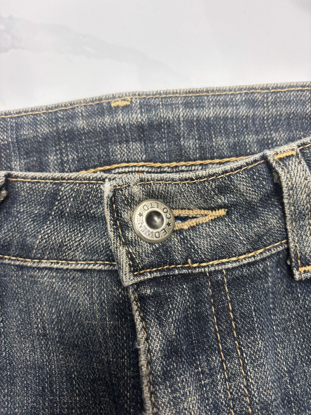 Edwin Vintage Miss Edwin Mud Wash Flare Jeans Bootcut Denim Size 27" / US 4 / IT 40 - 12 Thumbnail