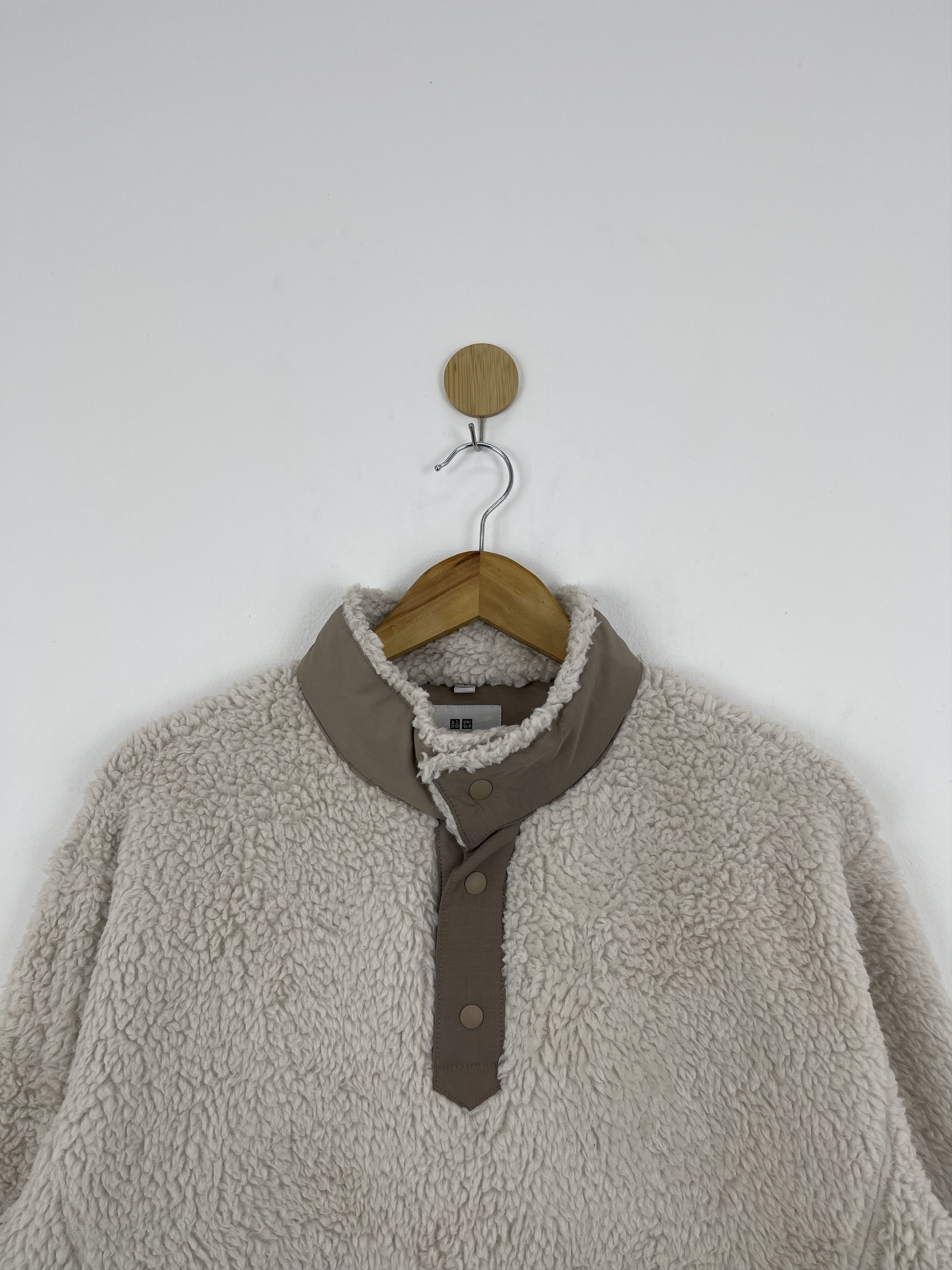 Japanese Brand Vtg White Mountaineering Uniqlo Fleece White Jacket JA0018 Size US M / EU 48-50 / 2 - 3 Thumbnail