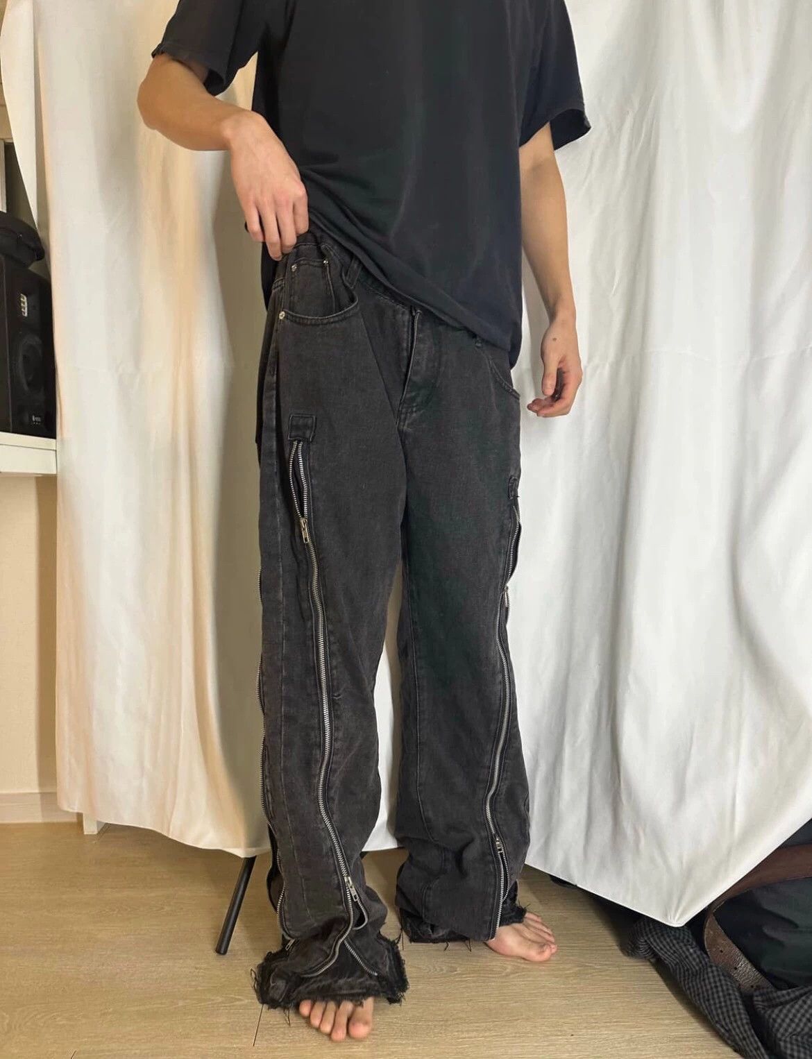 Japanese Brand Japanese Vintage Zipper Jeans Sick Fit/Wash/Distressed 41 Size US 41 - 4 Thumbnail