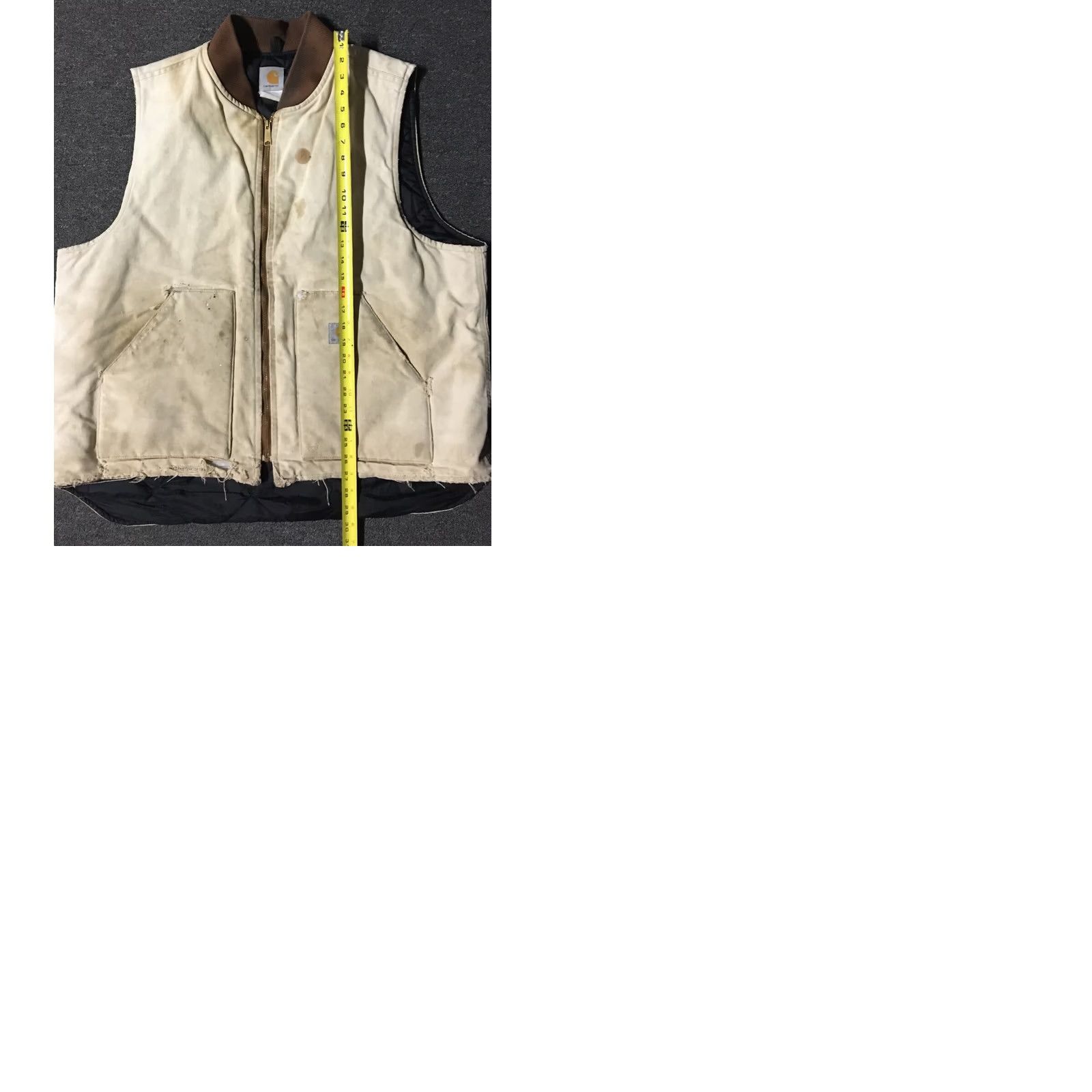Carhartt VINTAGE Carhartt Vest 2XL Quilt Lined USA Beige Distressed 90s 80s Grunge Biker Punk Linen/Canvas Style: Motorcycle Jacket Mens Size US XXL / EU 58 / 5 - 9 Thumbnail