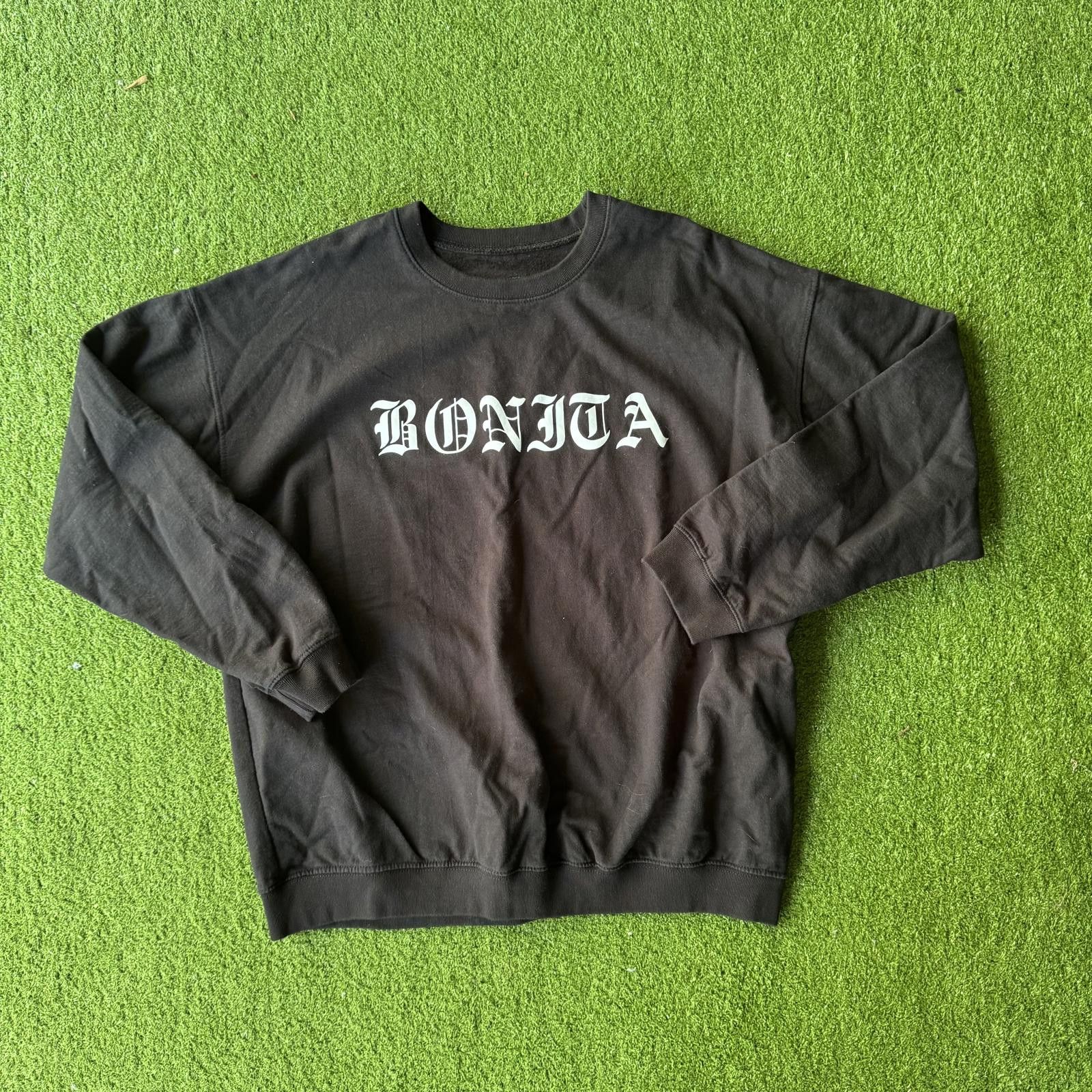 Designer Vintage Bonita Black Sweatshirt - XL Size ONE SIZE - 1 Thumbnail