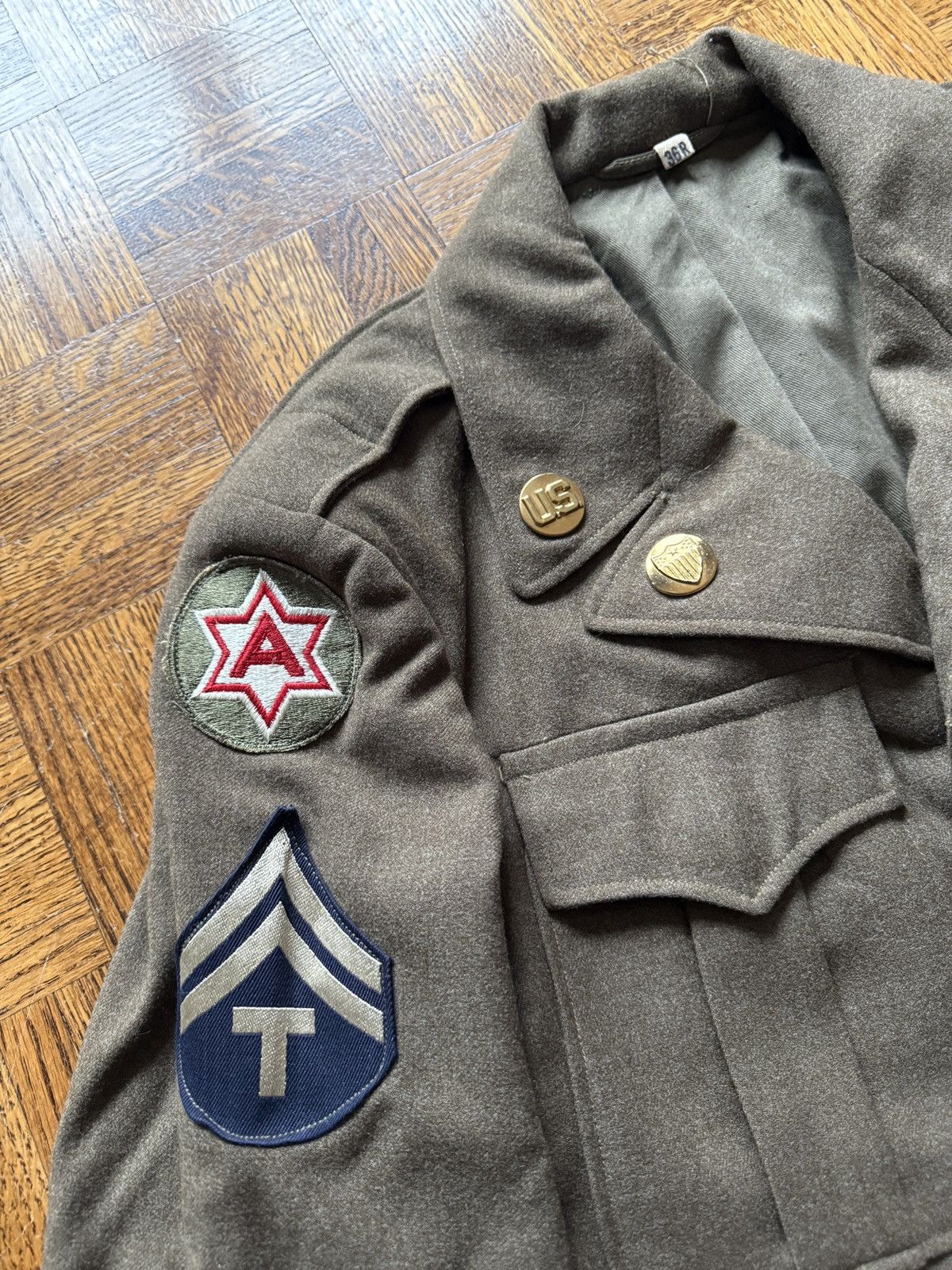 Vintage Vintage 40s WWII US Military Wool Ike Jacket 36R Size US S / EU 44-46 / 1 - 6 Thumbnail